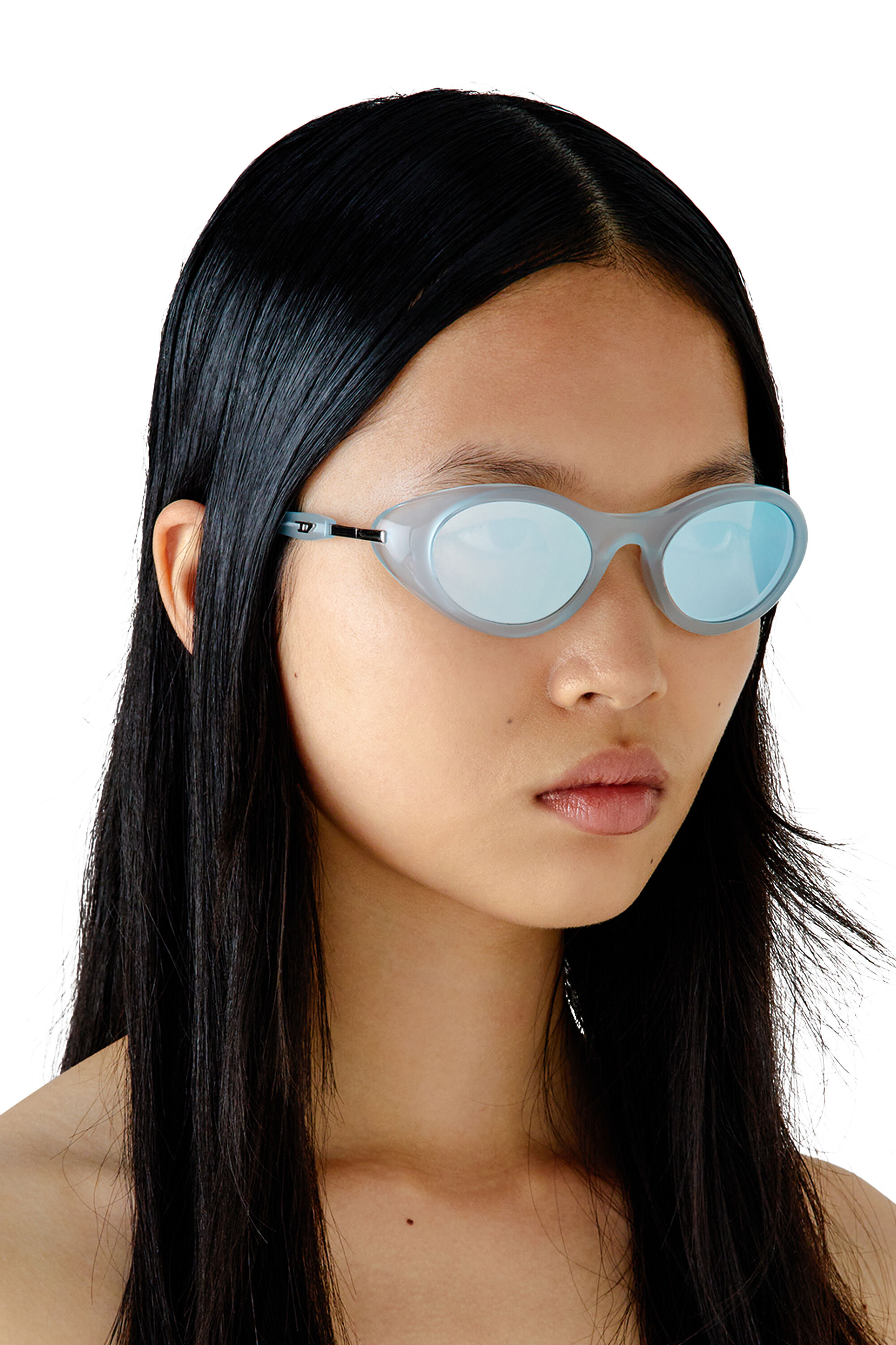 Women's Wrap-around shape sunglasses | Blue | Diesel