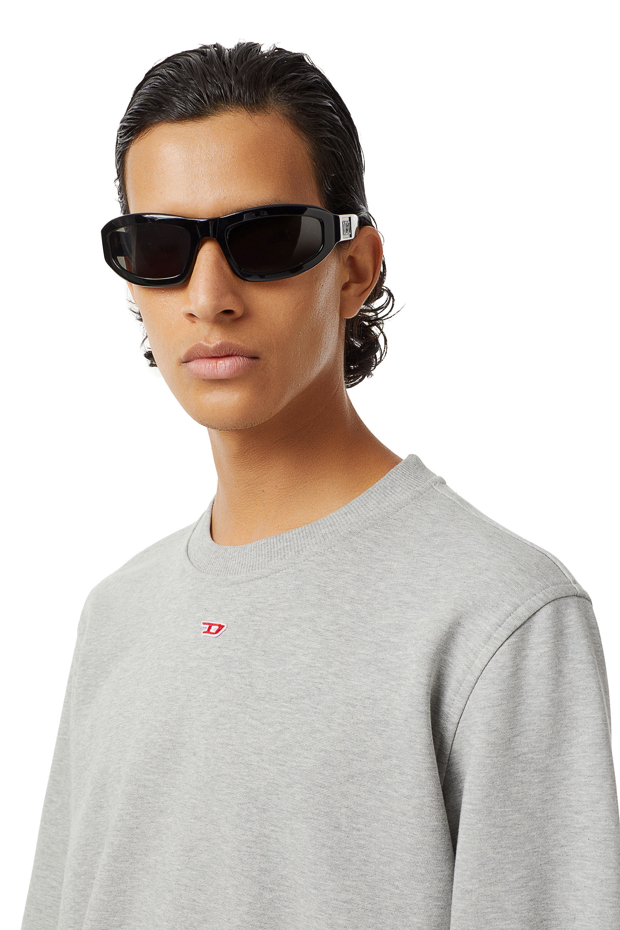 Diesel - S-GINN-D, Male's Sweatshirt with D logo in Grey - 5