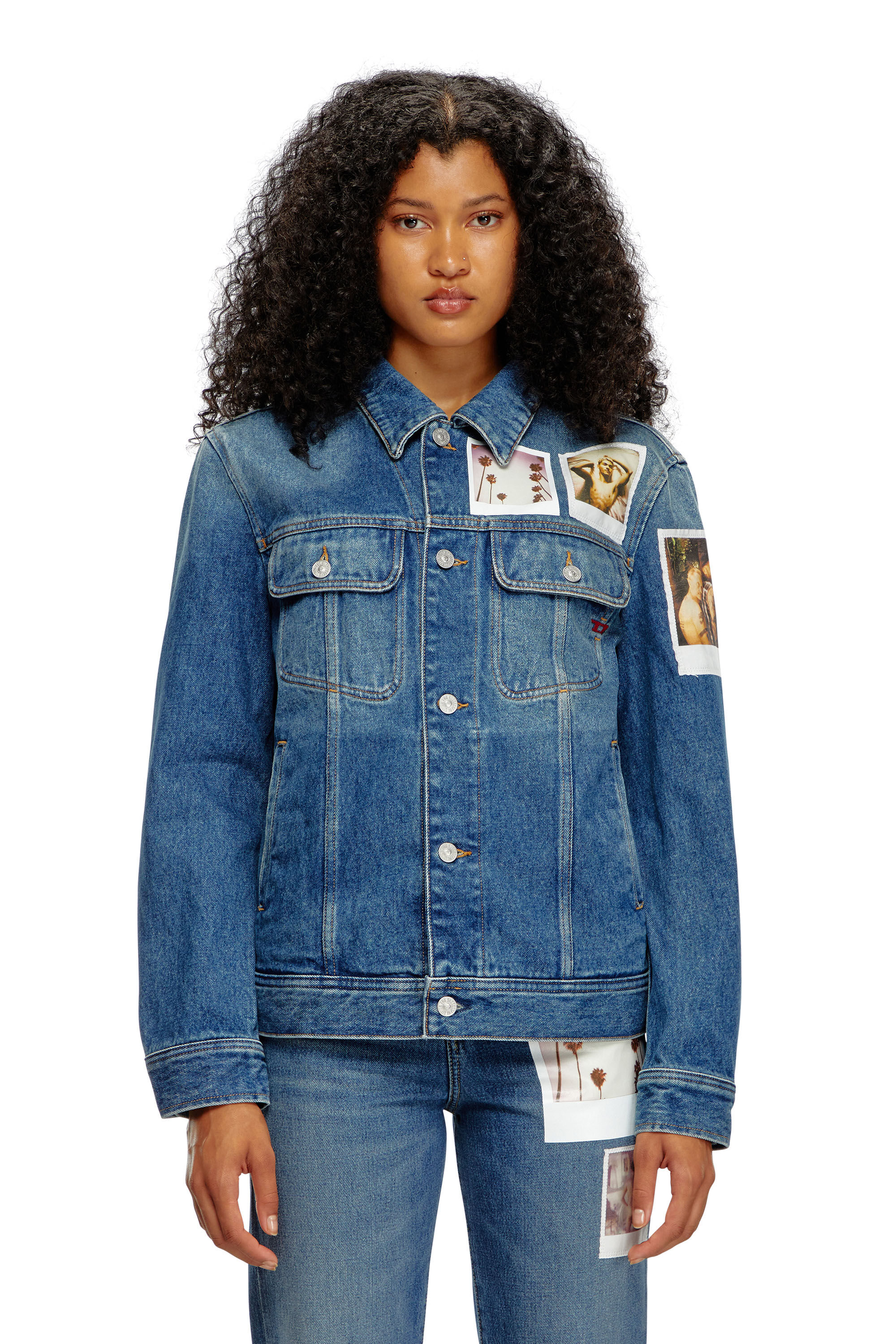 Diesel - PR-D-BARCY, Veste trucker avec empiècements polaroïd Mixte in Bleu - 6