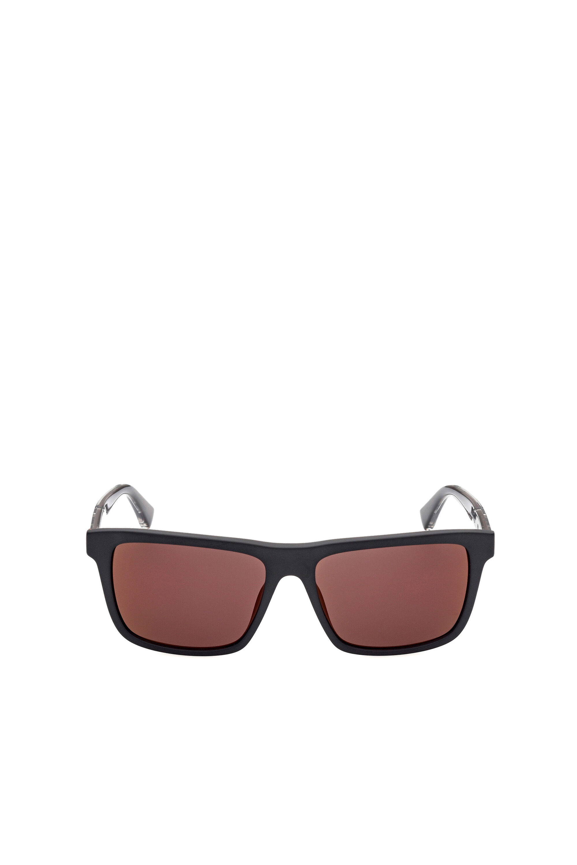 Diesel - DL0349, Man's Easy to wear sunglasses with crystal injected temples in Black/Red - 1