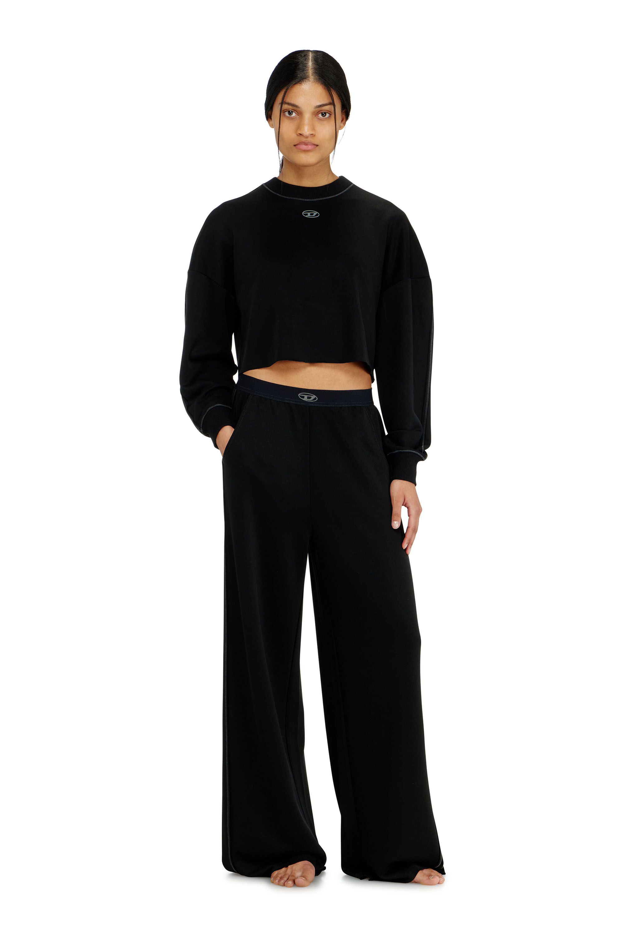 Women's Track pants in light stretch scuba | Black | Diesel