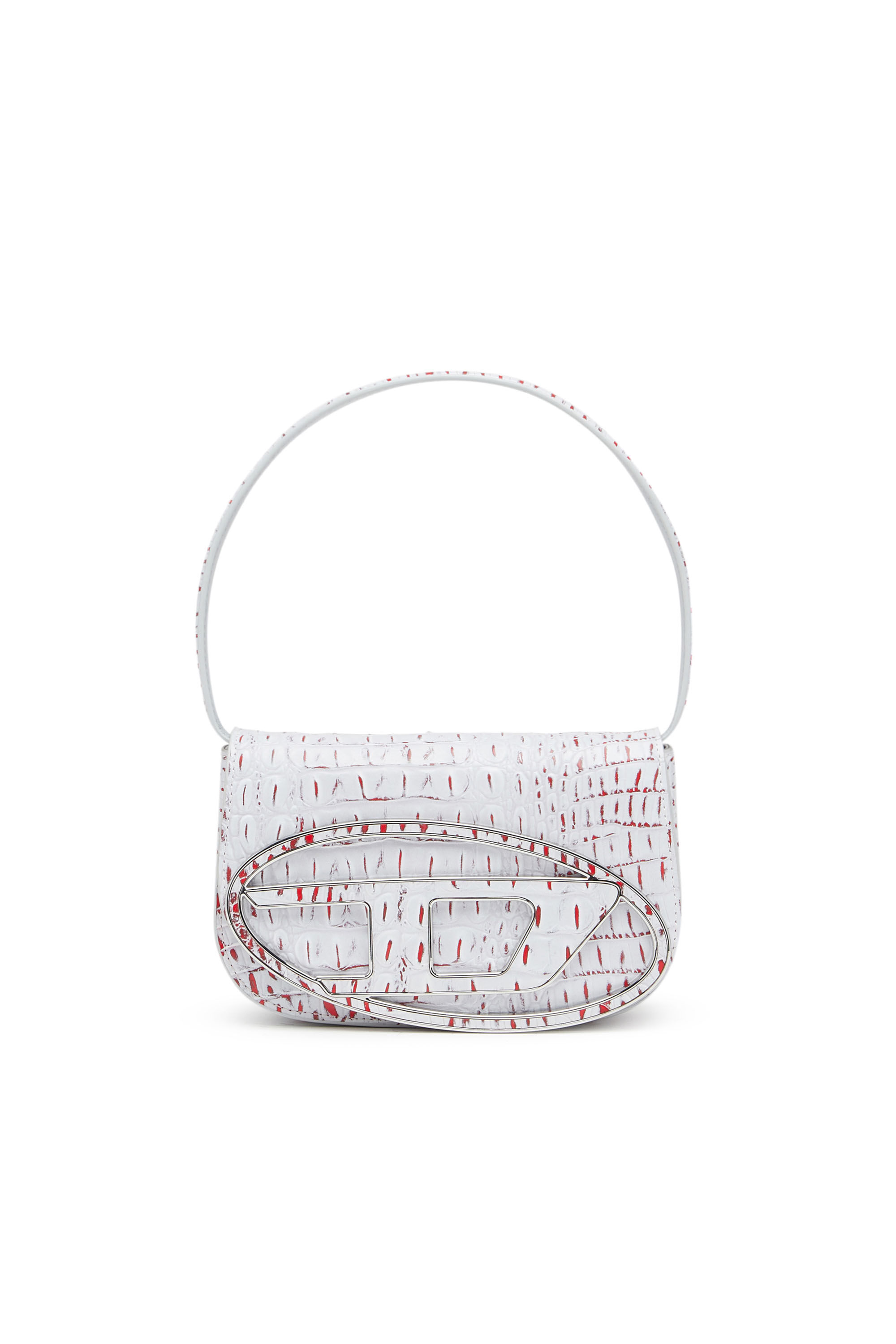 Diesel - 1DR, 1DR - Sac iconique à bandoulière avec imprimé croco et logo oval D Femme in Blanc - 1