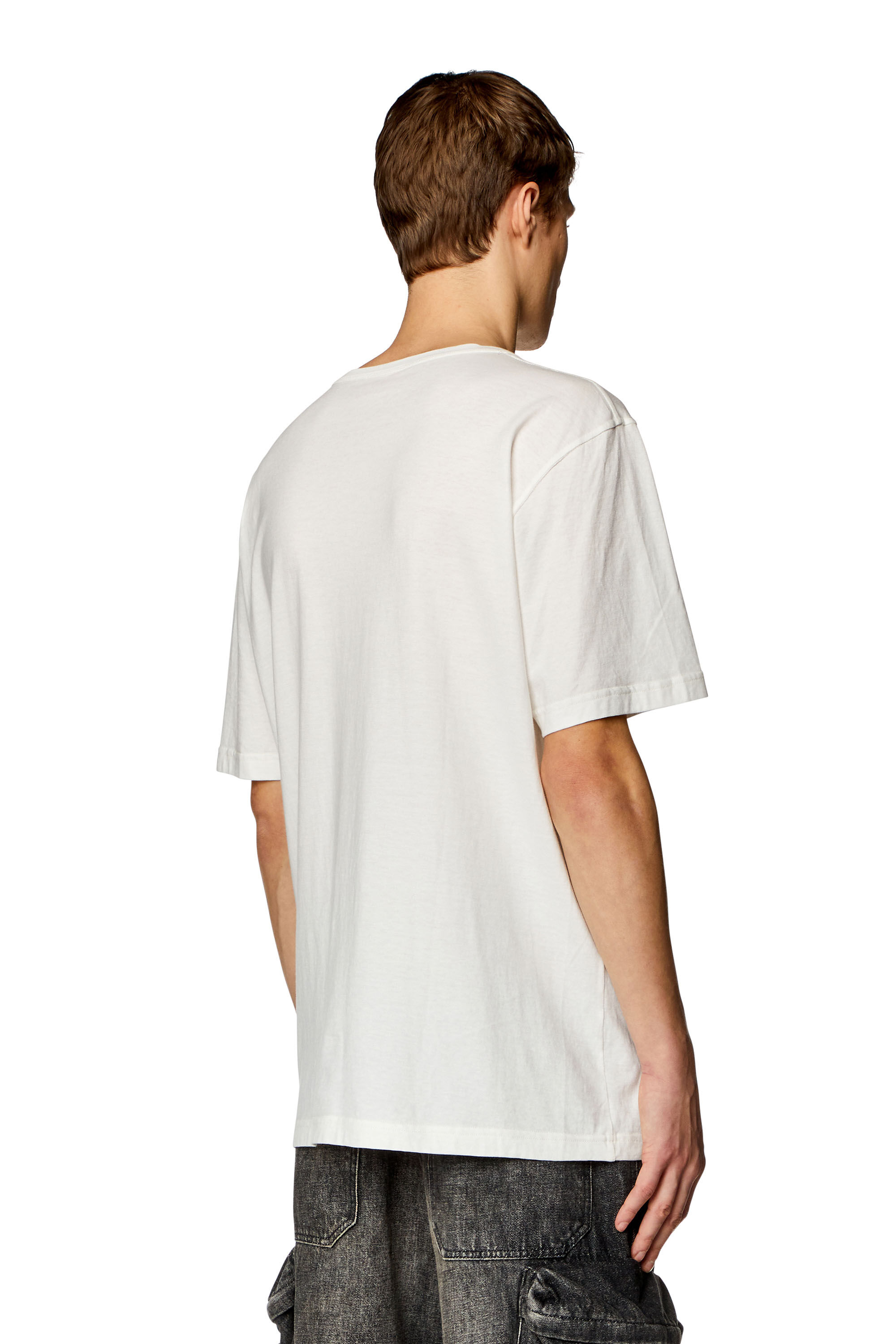 Diesel - T-JUST-N9, T-shirt avec logo imprimé inside-out Homme in Blanc - 4