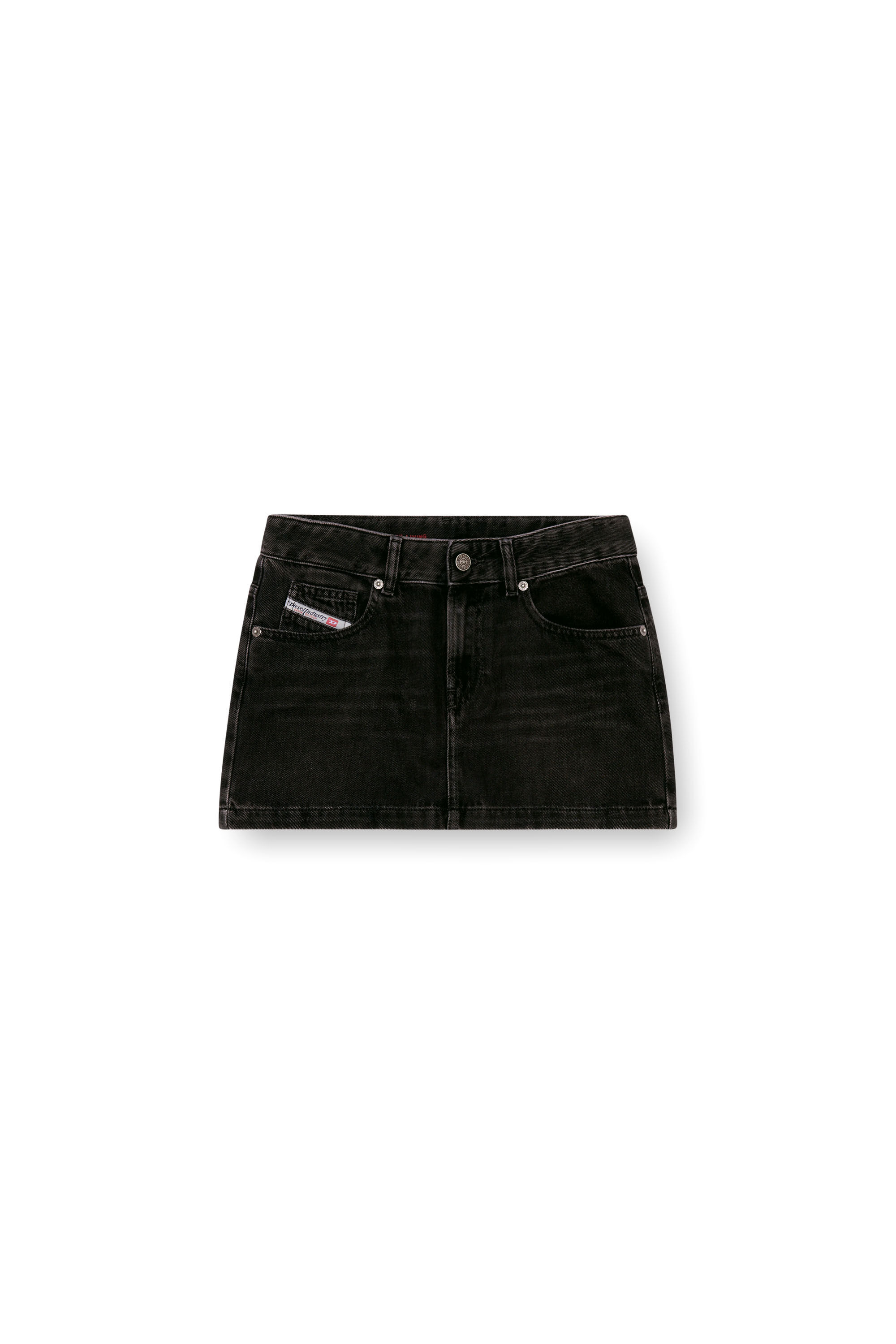 Women's Mini skirt in clean-wash denim | Black | Diesel