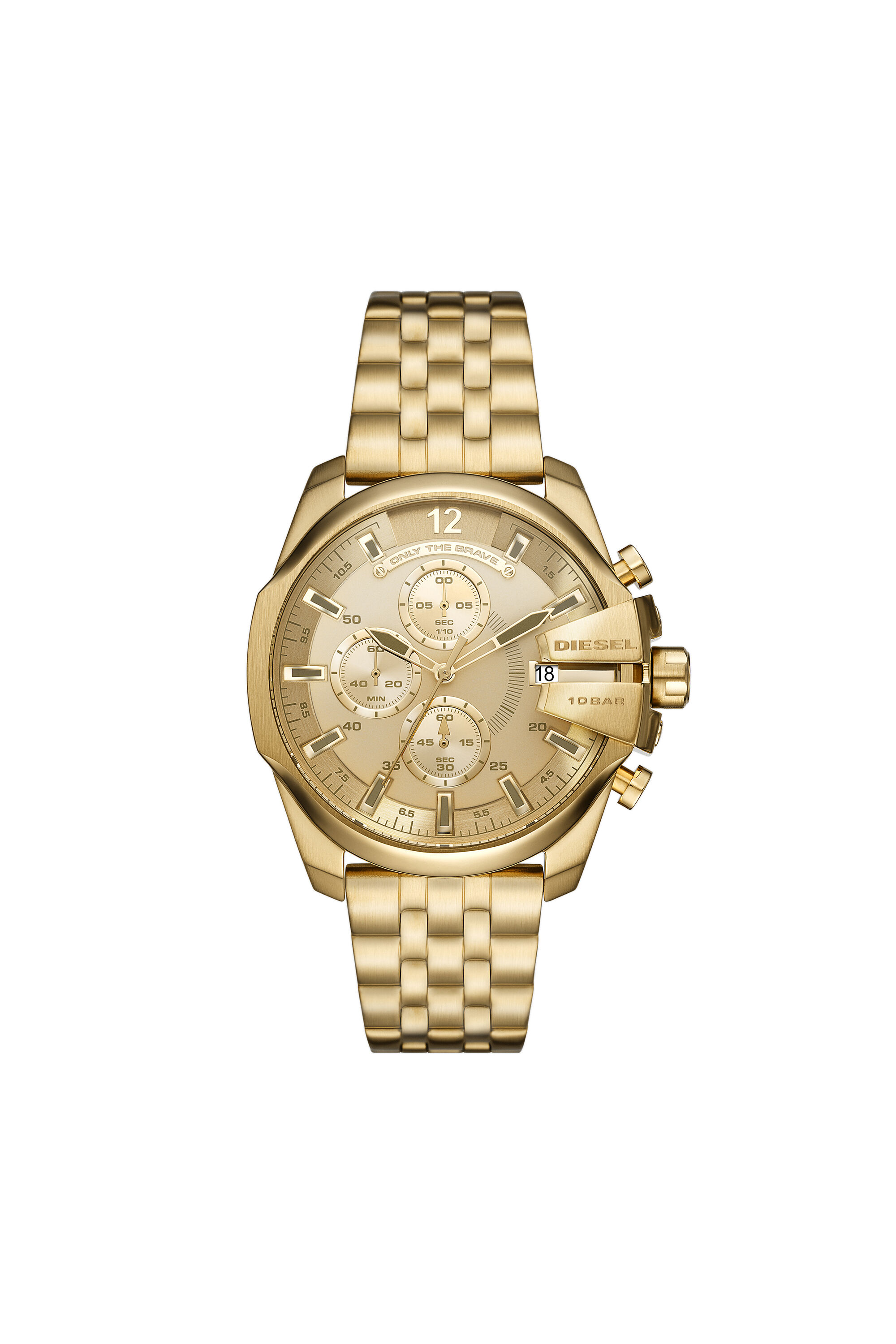 Diesel - DZ4565, Male's Baby Chief chronograph gold-tone stainless steel watch in Gold - 1