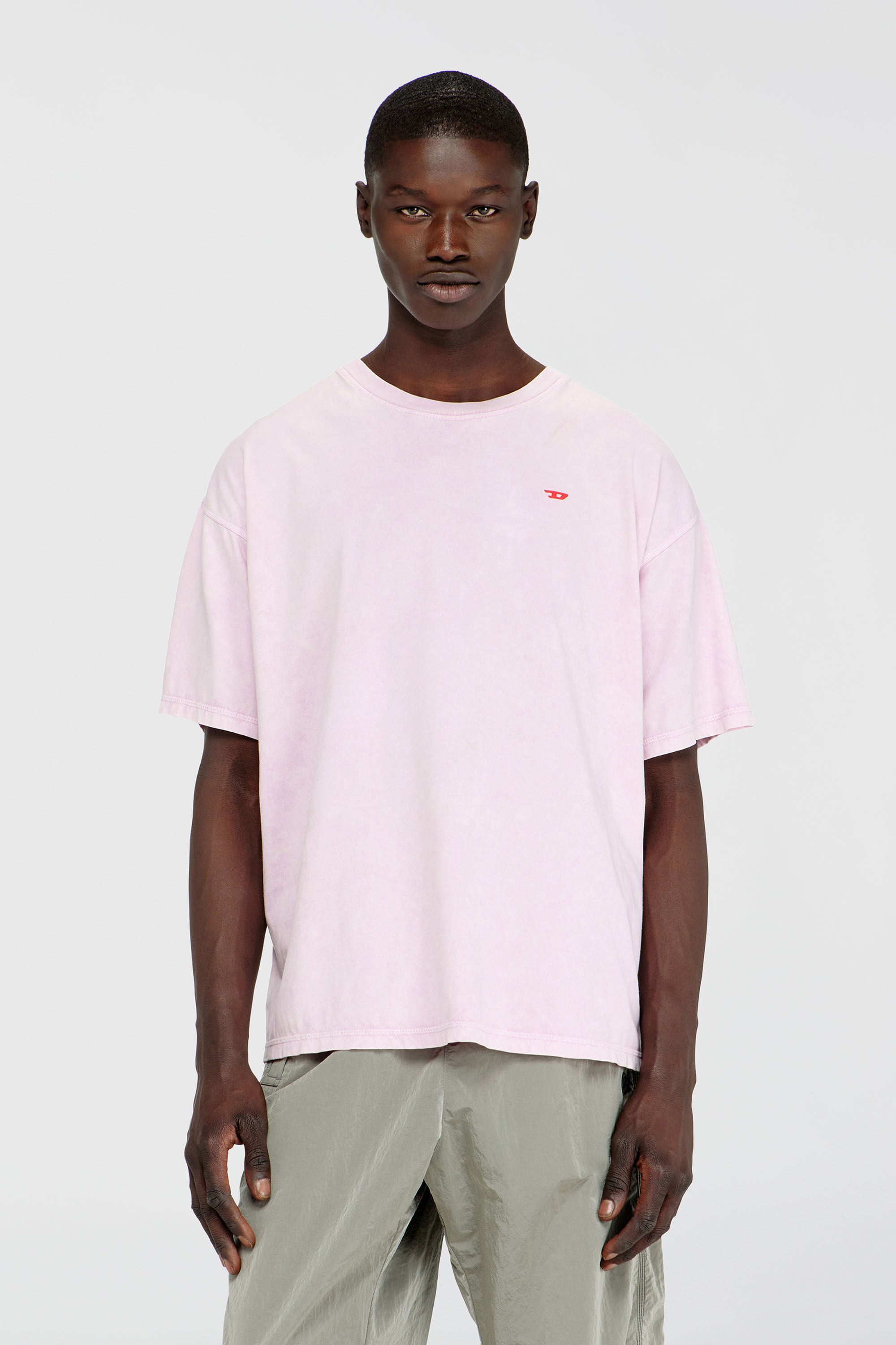 DIESEL Tシャツ ピンク Sサイズ Men's Cotton T-shirt with treated effect | Pink | Diesel US