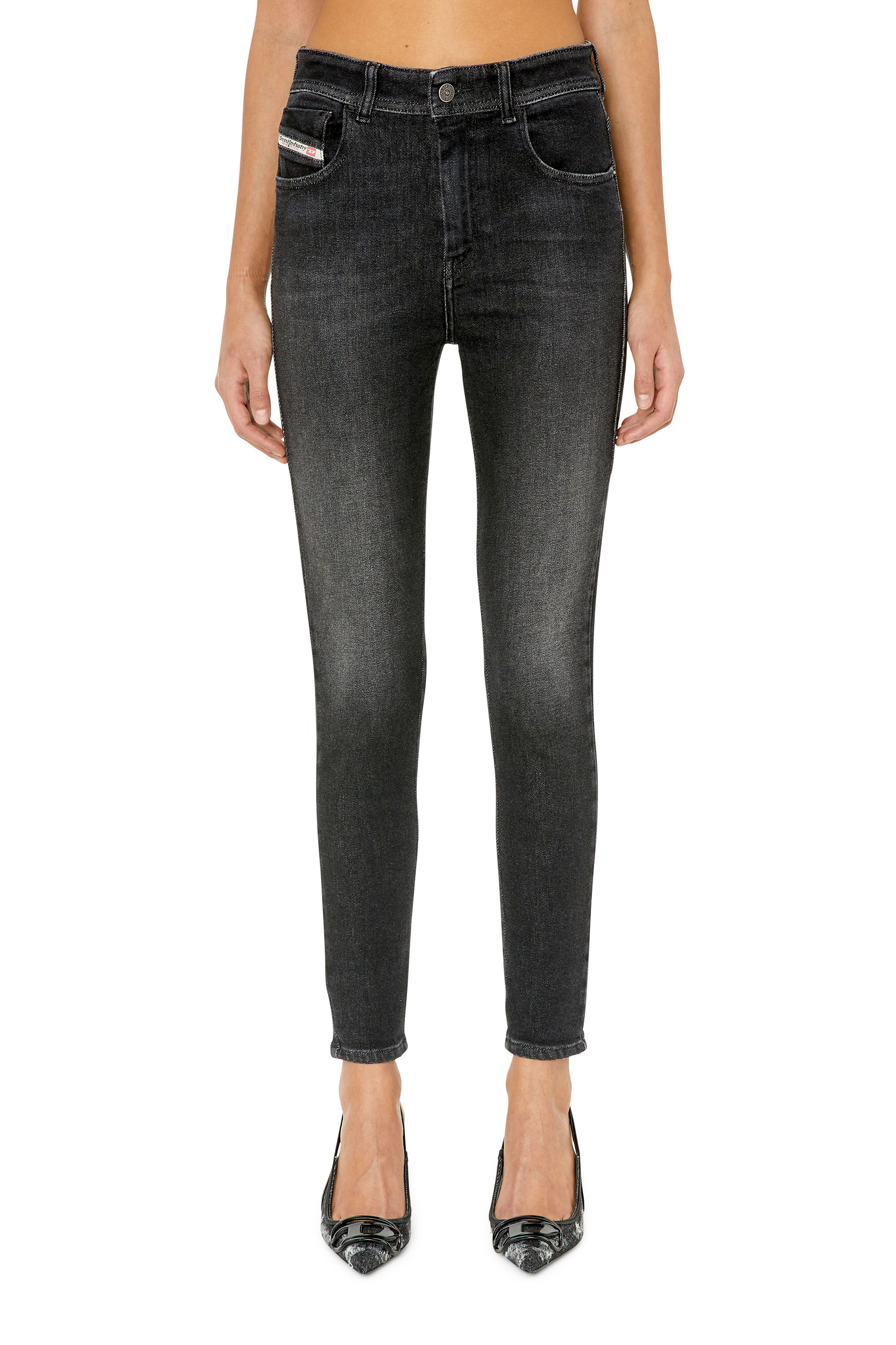 Diesel - Super skinny Jeans 1984 Slandy-High 09E93, Woman's Super skinny Jeans - 1984 Slandy-High in Black/Dark grey - 3