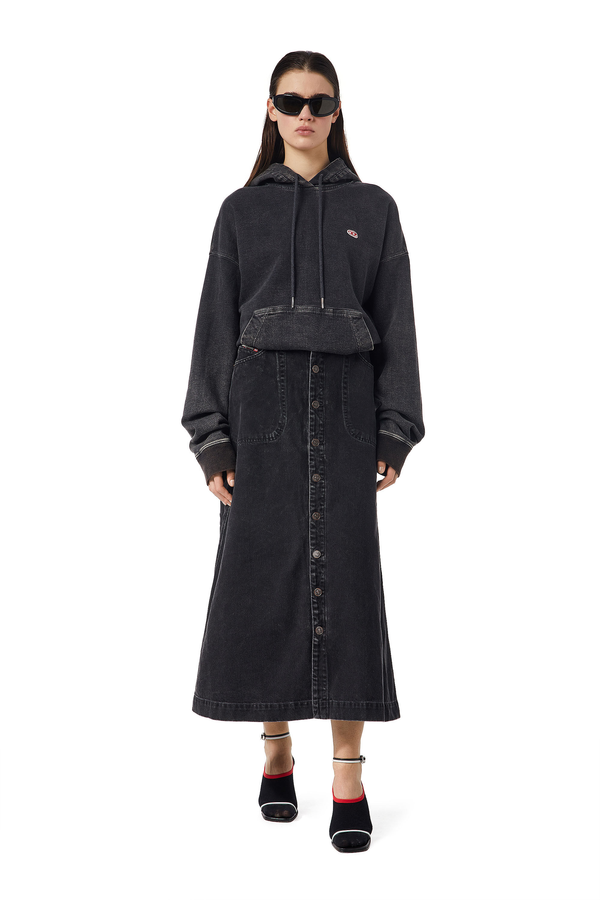 DE-ALBUS-L A-LINE LONG SKIRT, 