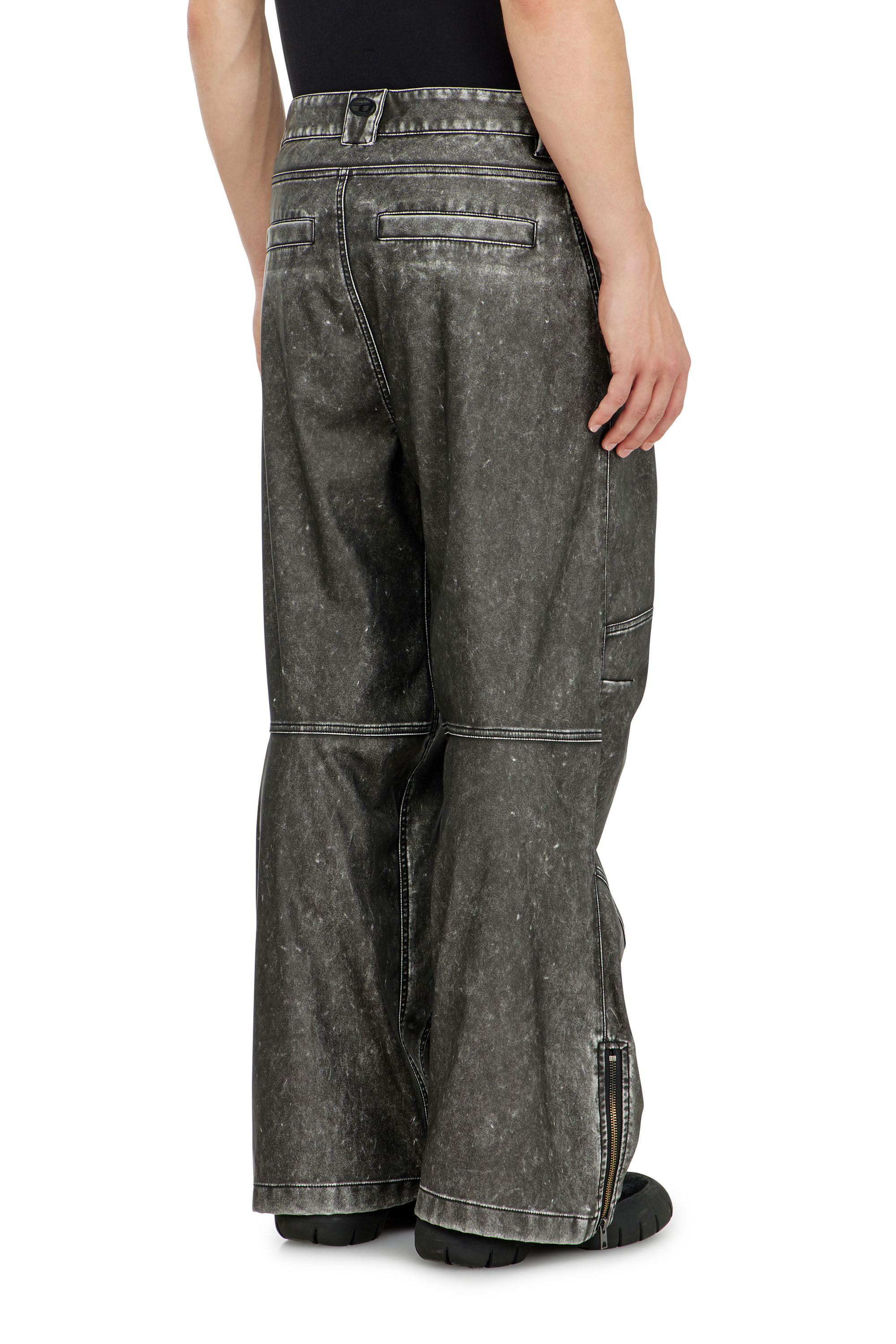 Diesel - P-DELLY-NJCJ, Male's Pants in distressed-effect bonded material in null - 4
