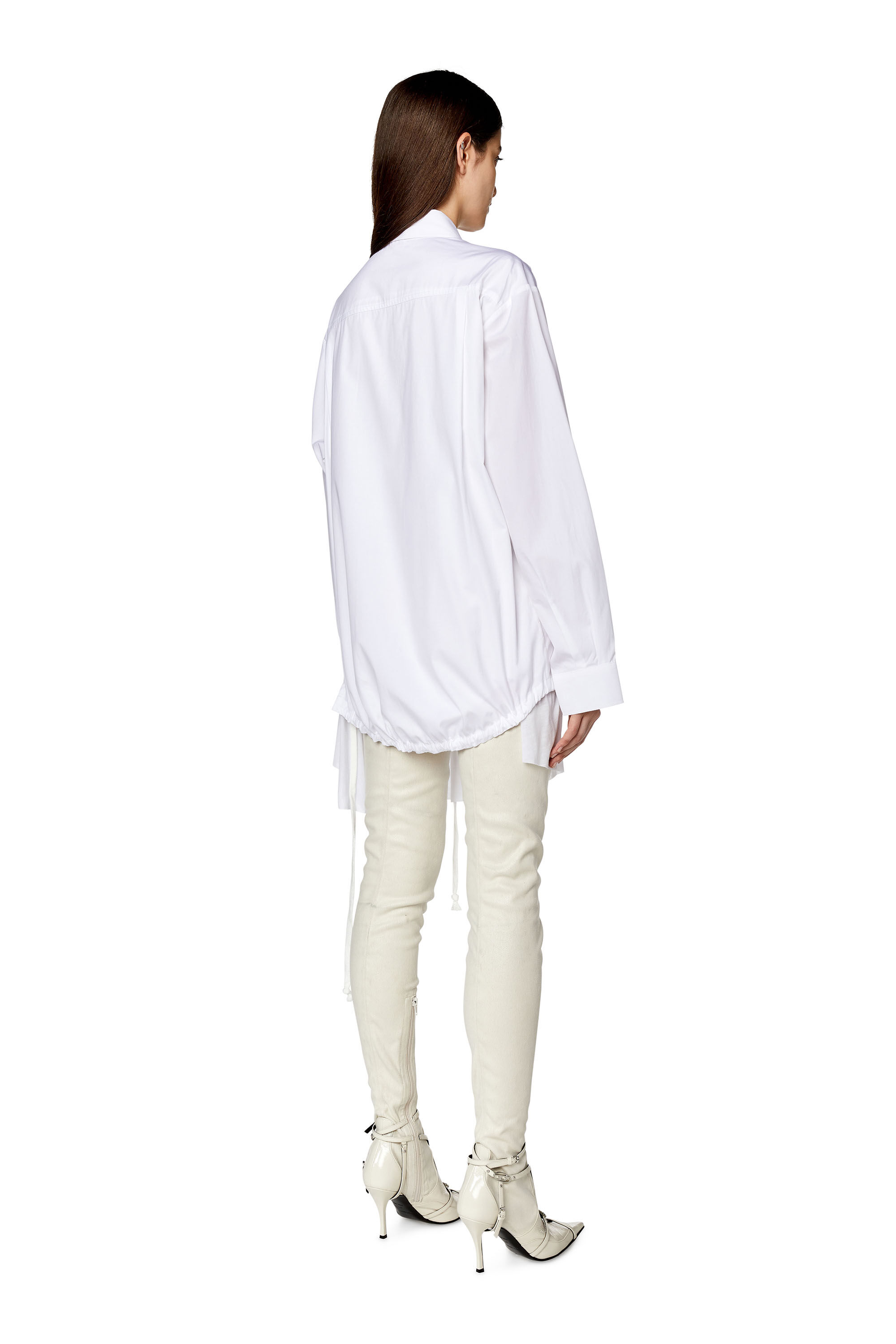 Diesel - C-ENTEL, Female's Shirt dress with flouncy trim in White - 4
