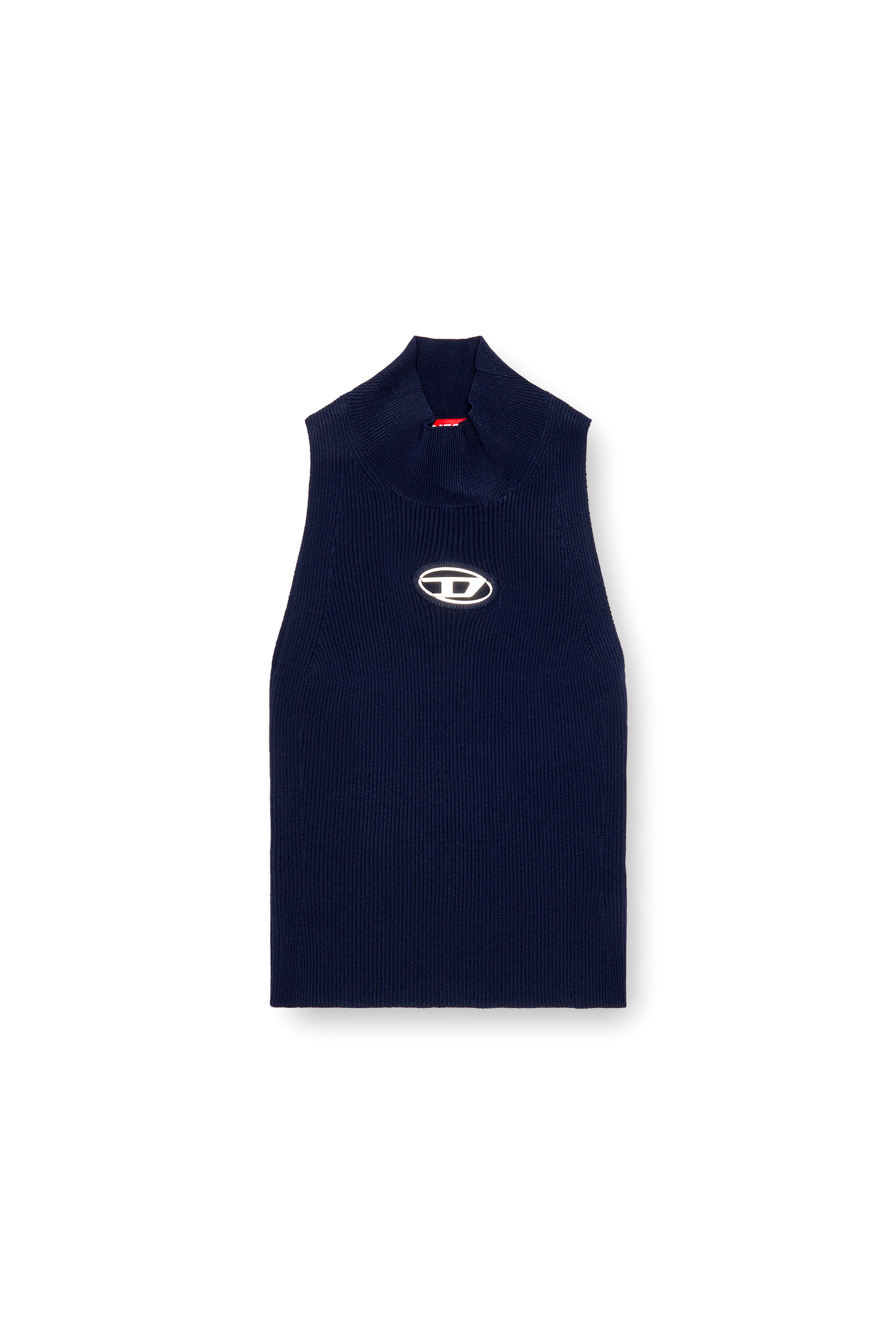Diesel - M-ONERVAX-TOP, Top à col roulé en maille côtelée Femme in Bleu - 2