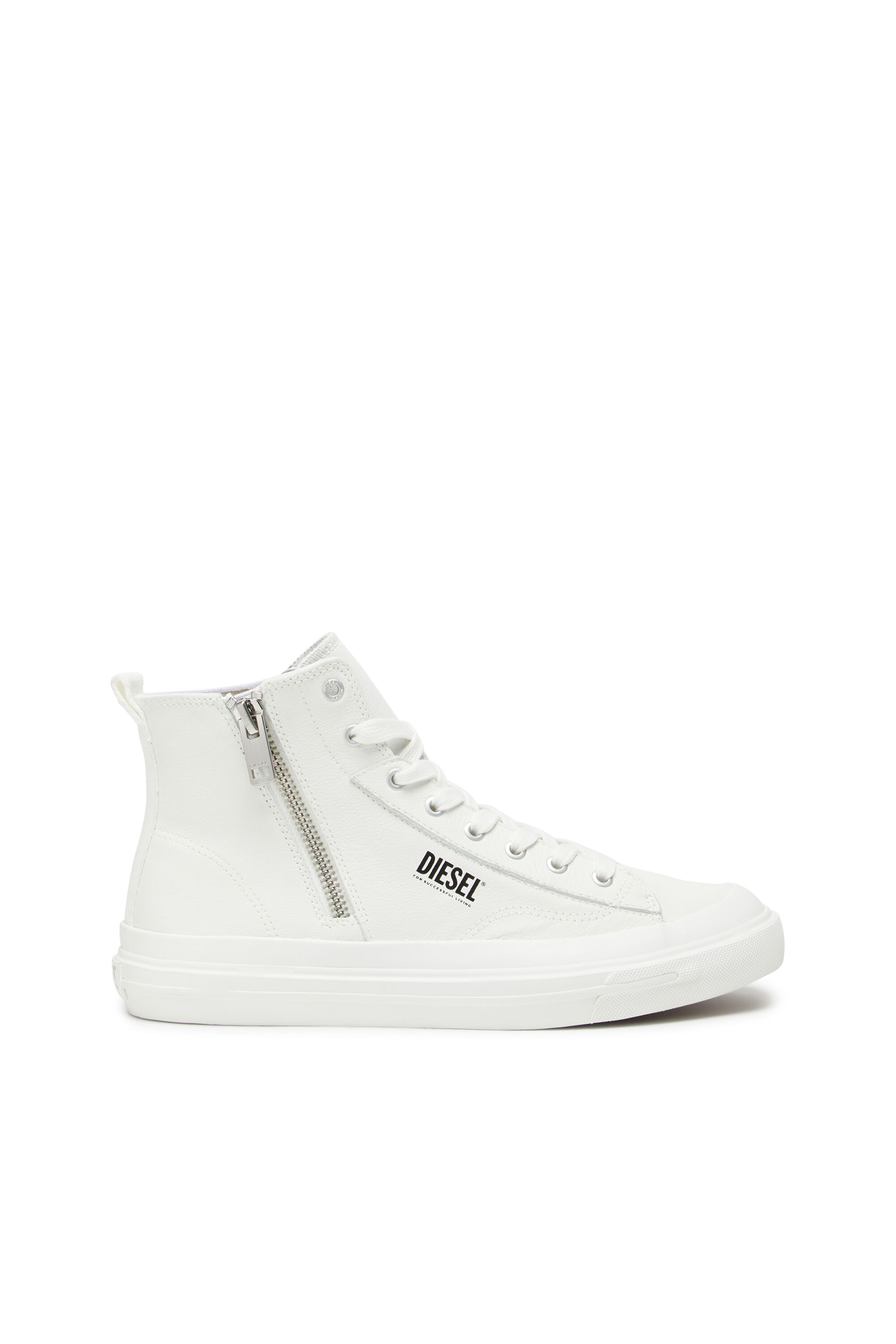 Diesel - S-ATHOS DV MID, Male's S-Athos Dv Mid - High-top sneakers with side zip in White - 1