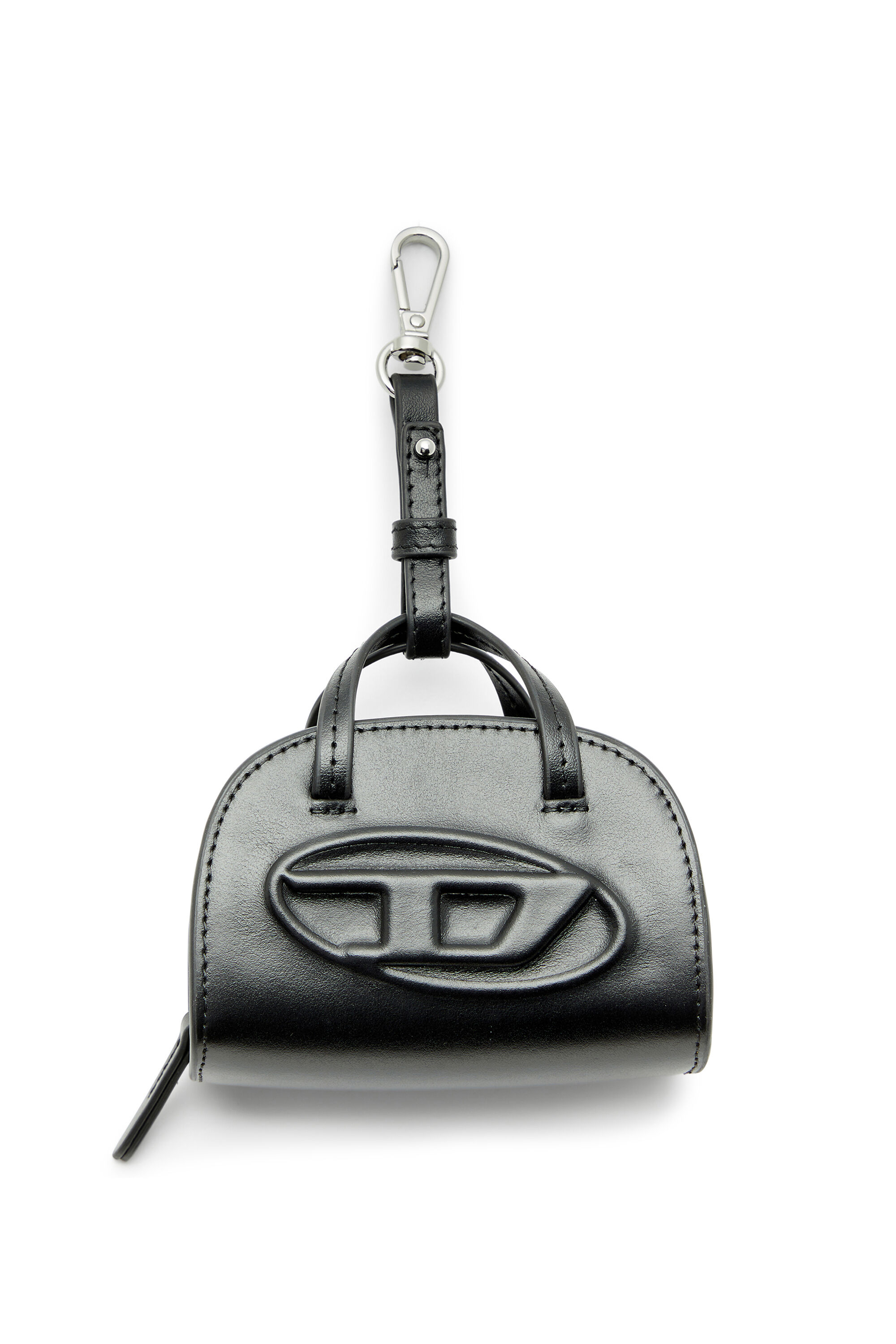 Diesel - 1DR DOME M CHARMS, Female's Miniature bag charm in leather in Black - 1