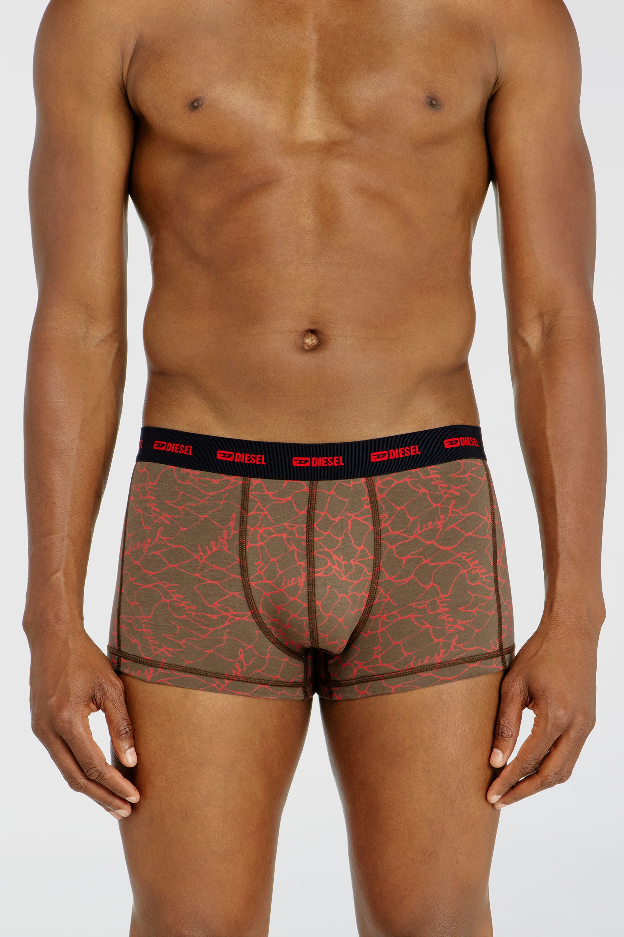 Diesel - DAMIEN-UTLT-3PACK, Man's Three-pack of trunks with graphic motif in Black/Brown - 1