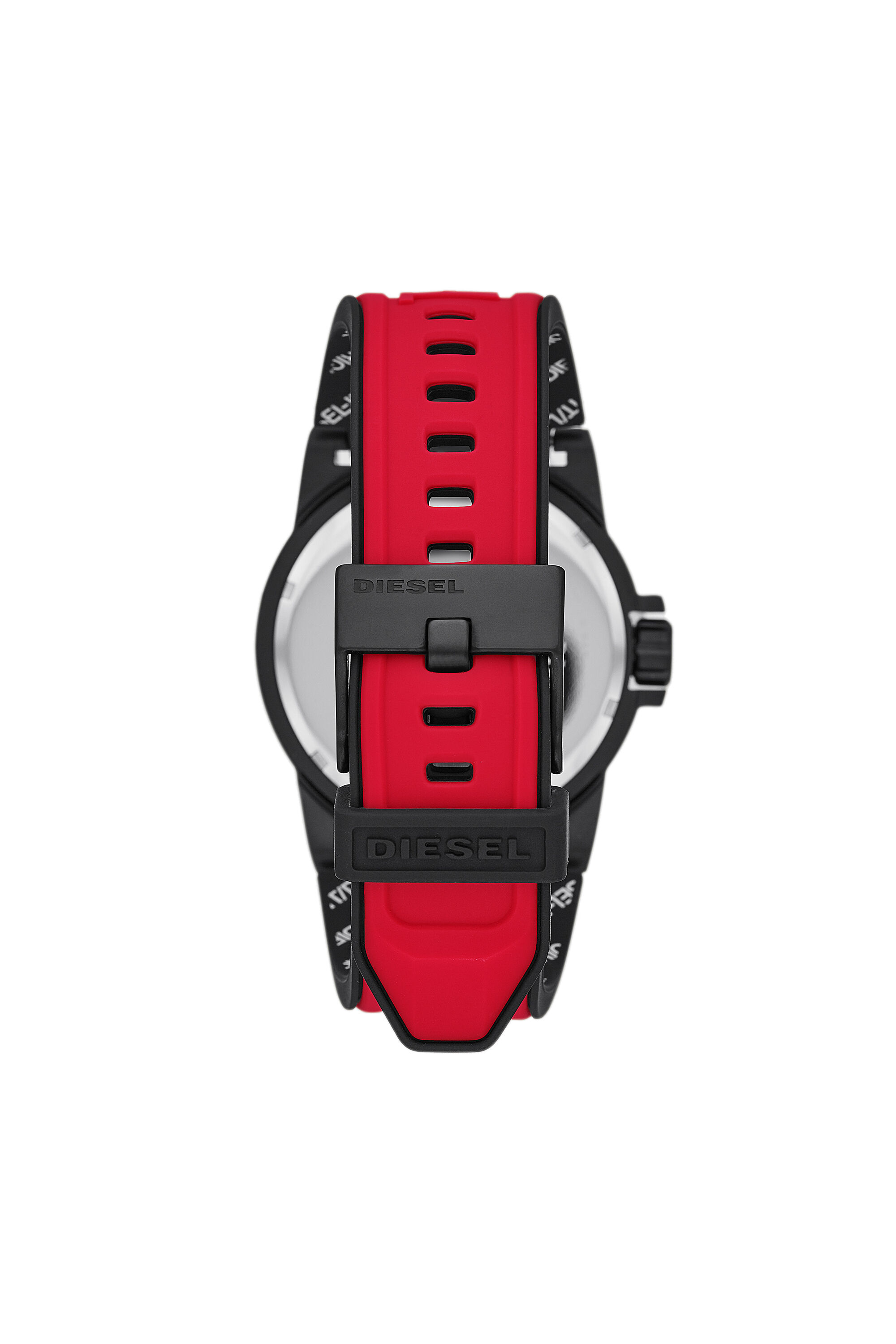 Diesel - DZ1911, Man's D-48 Three-Hand Red Silicone Watch in Red/Black - 2