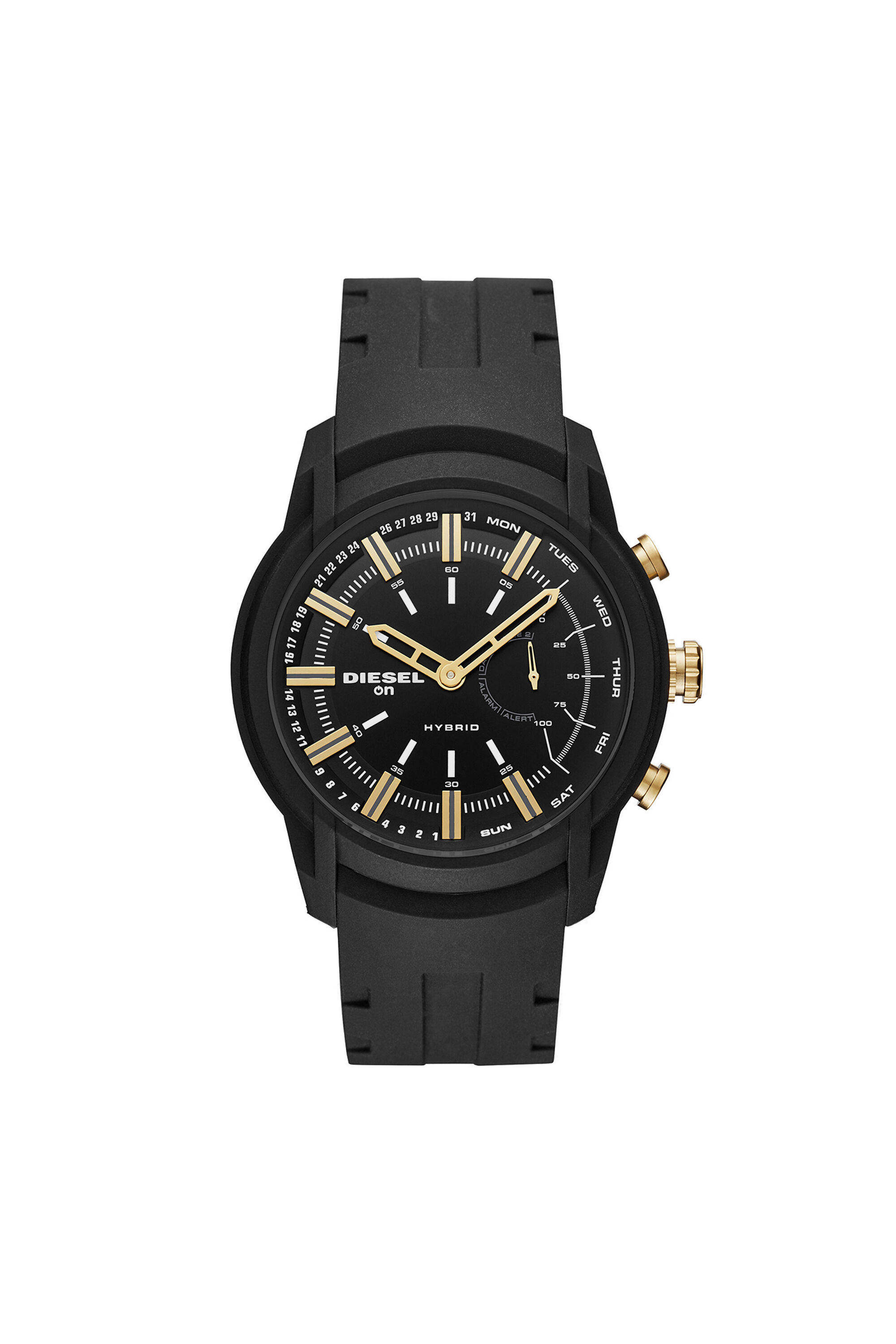 DT1014 Man: Armbar Hybrid black silicone smartwatch, 44 mm | Diesel