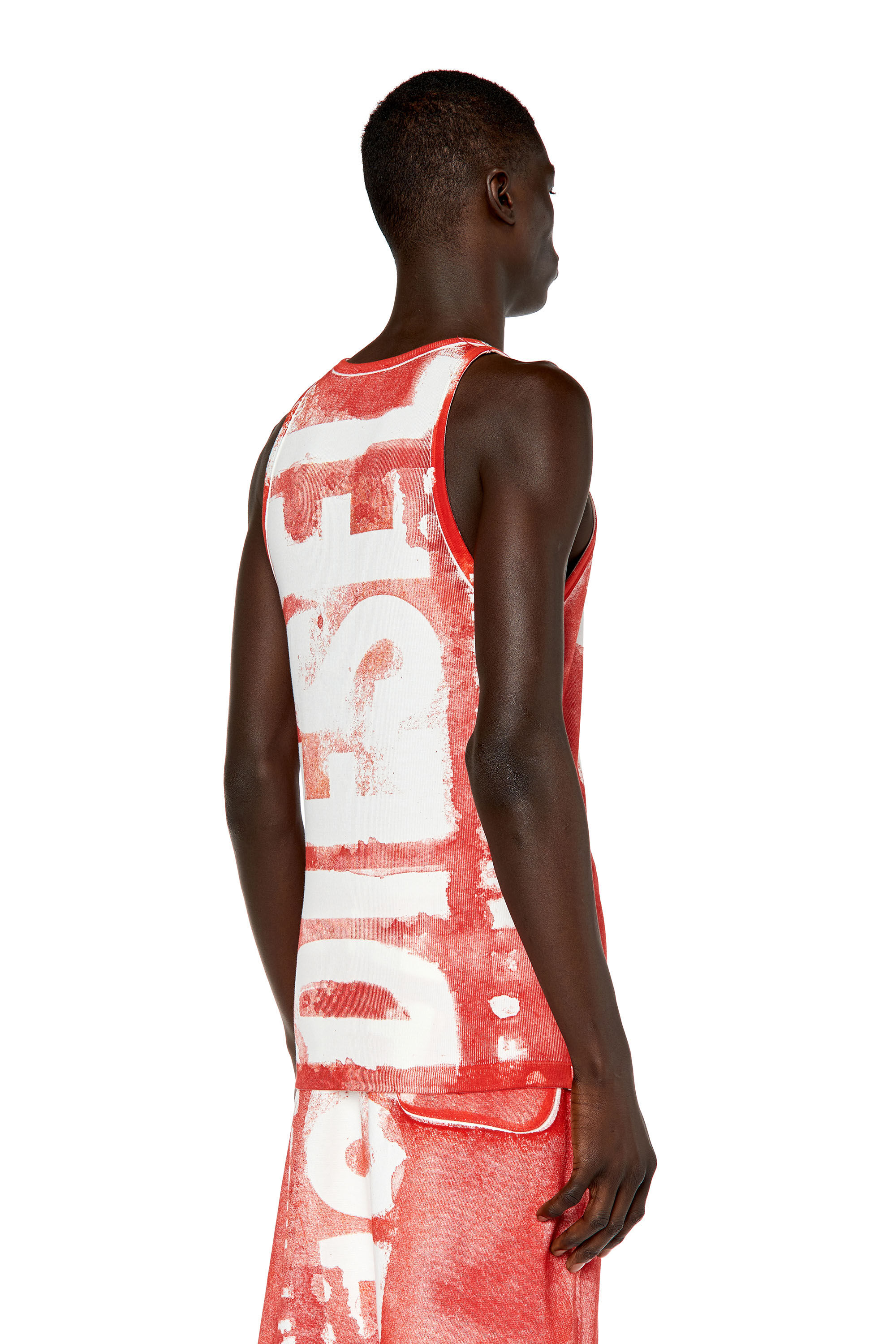 Diesel - T-LIFT-G1, Débardeur avec logo effet délavé Homme in Rouge - 5