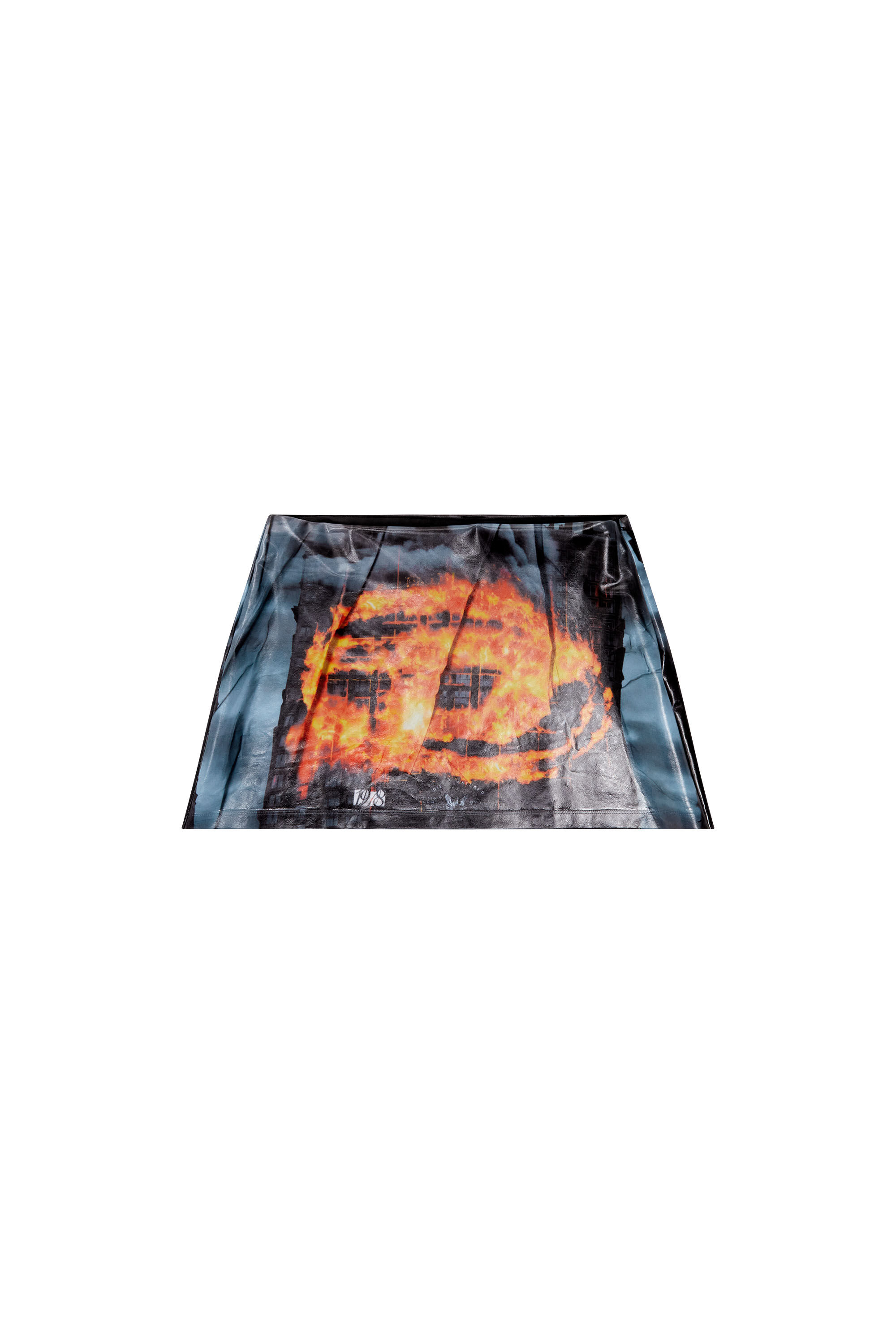 Diesel - O-HUNT, Female's Short skirt with poster print in Red/Blue - 2