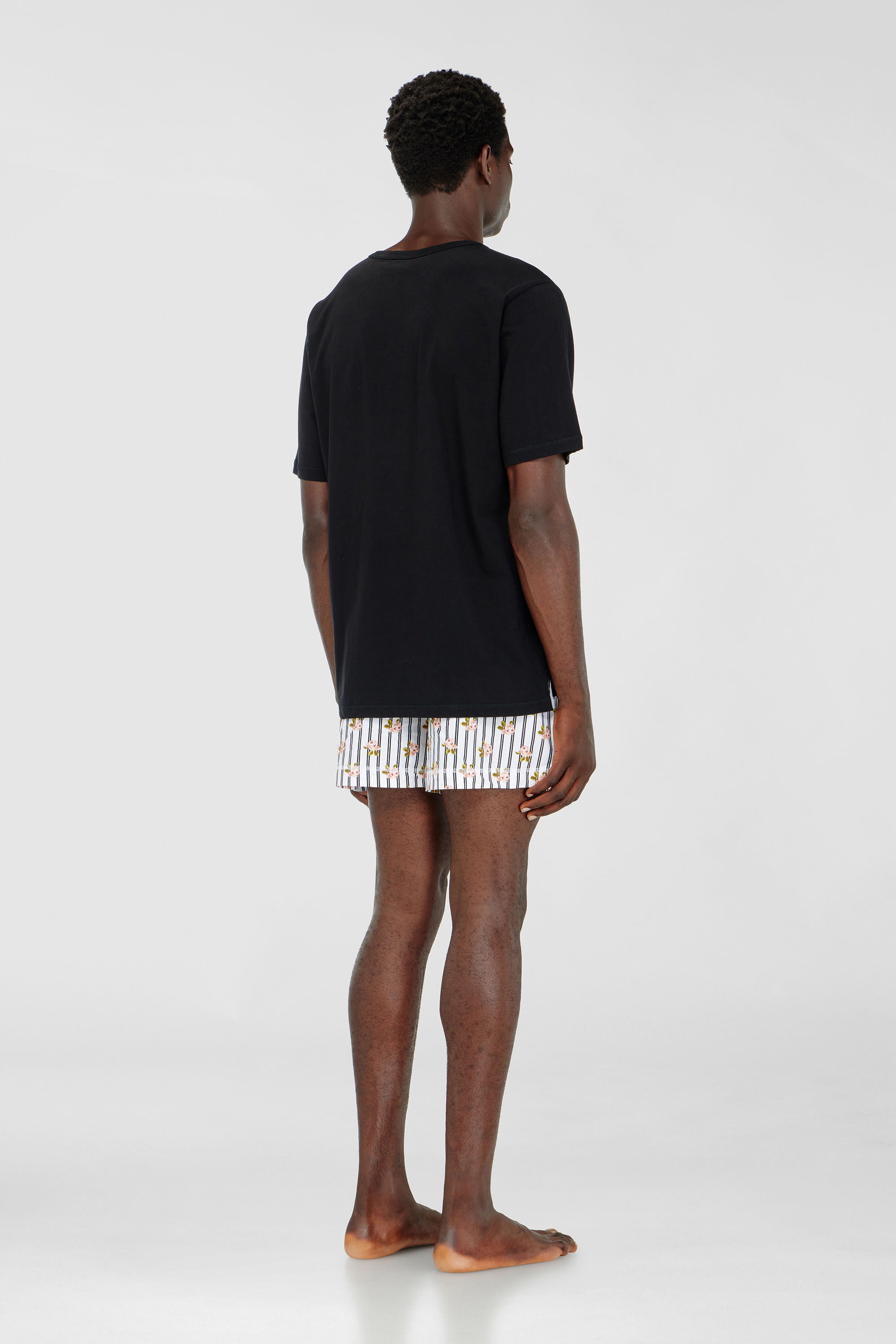 Diesel - KIT-JACK-D-CORE, Man's Cotton pajama set with printed shorts in Multicolor/Black - 1
