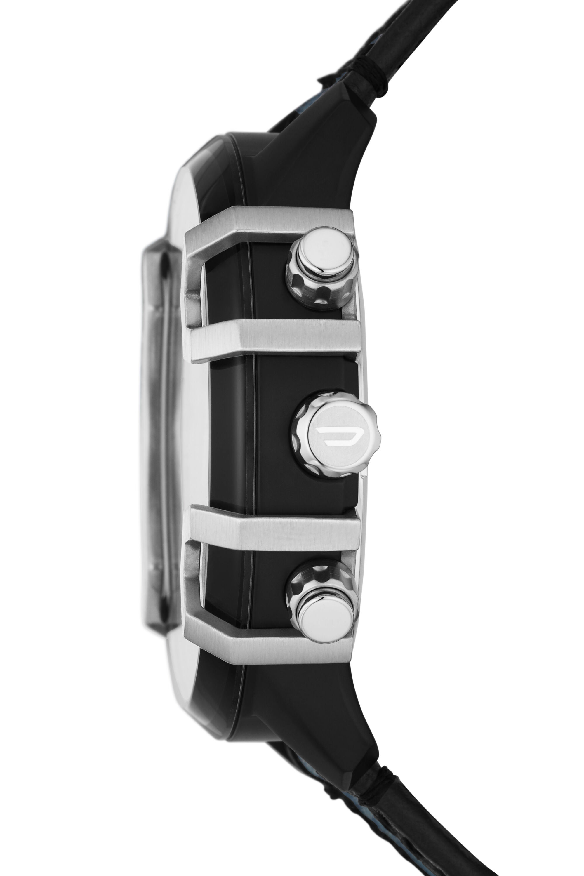 DZ4572 Man: Griffed chronograph denim and leather watch | Diesel