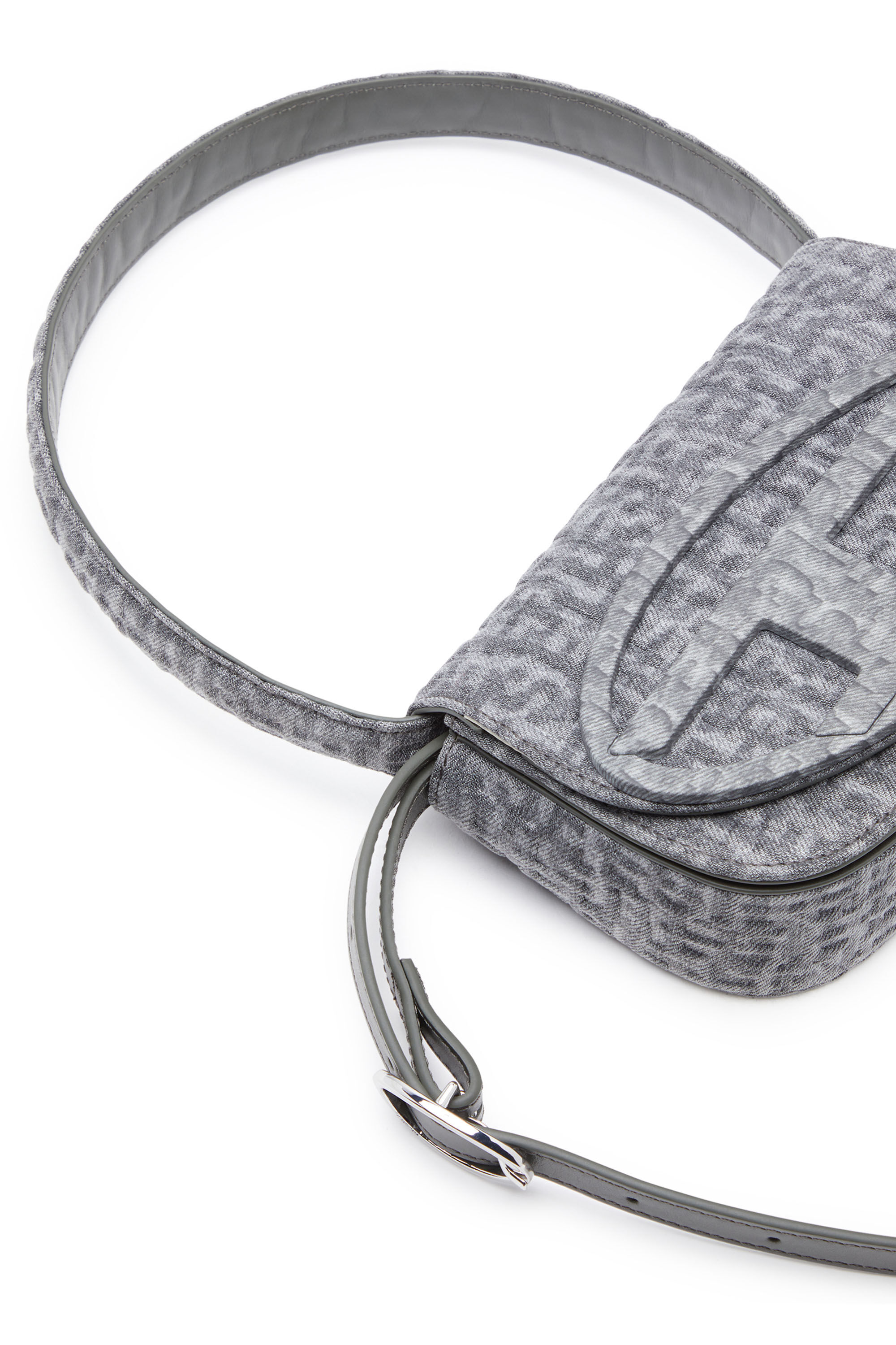 Diesel - 1DR, 1DR - Sac iconique à bandoulière en denim imprimé monogramme Femme in Gris - 5