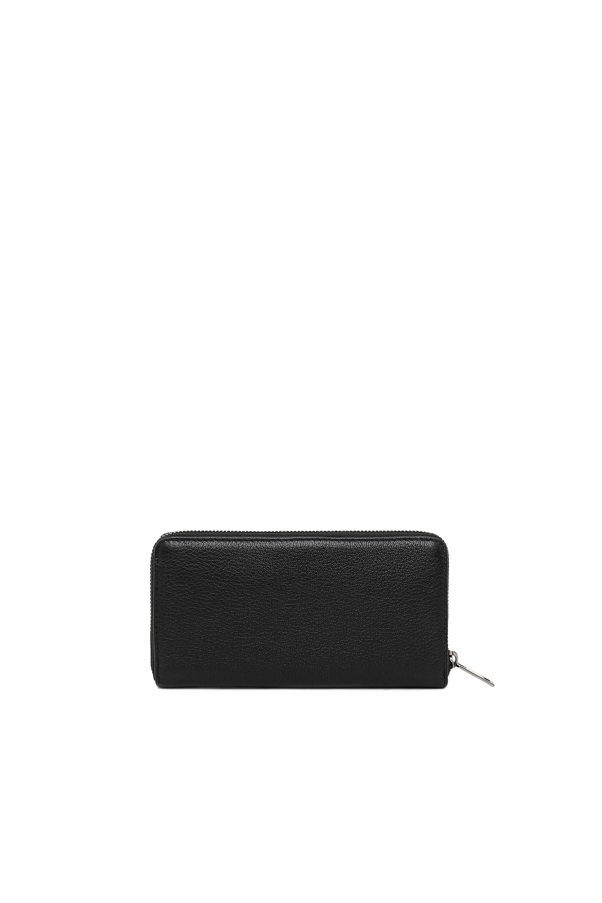 Diesel - 24 ZIP, Cartera con cremallera perimetral en piel granulada Hombre in Negro - 2