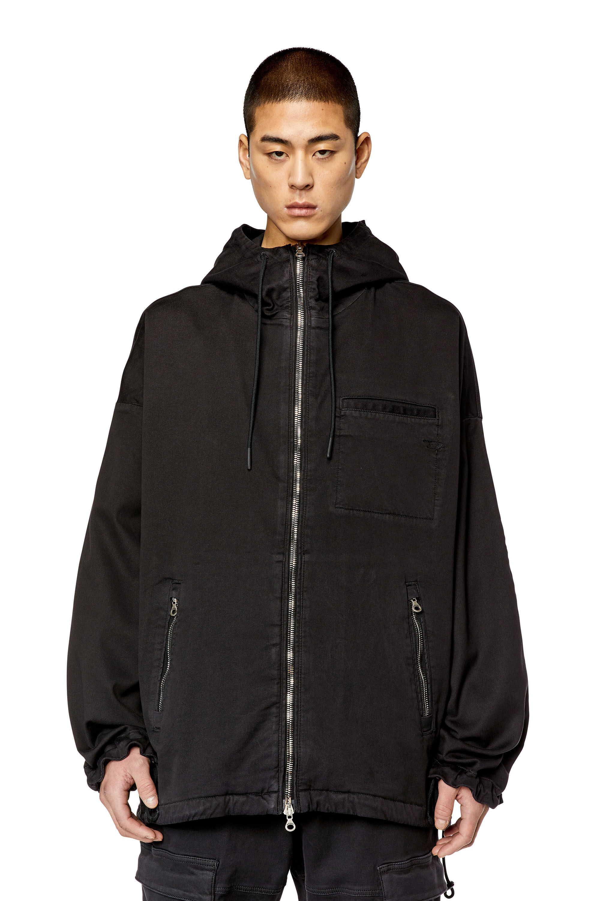 Diesel - D-HENNES JOGG, Man's Hooded JoggJeans jacket in Black - 6