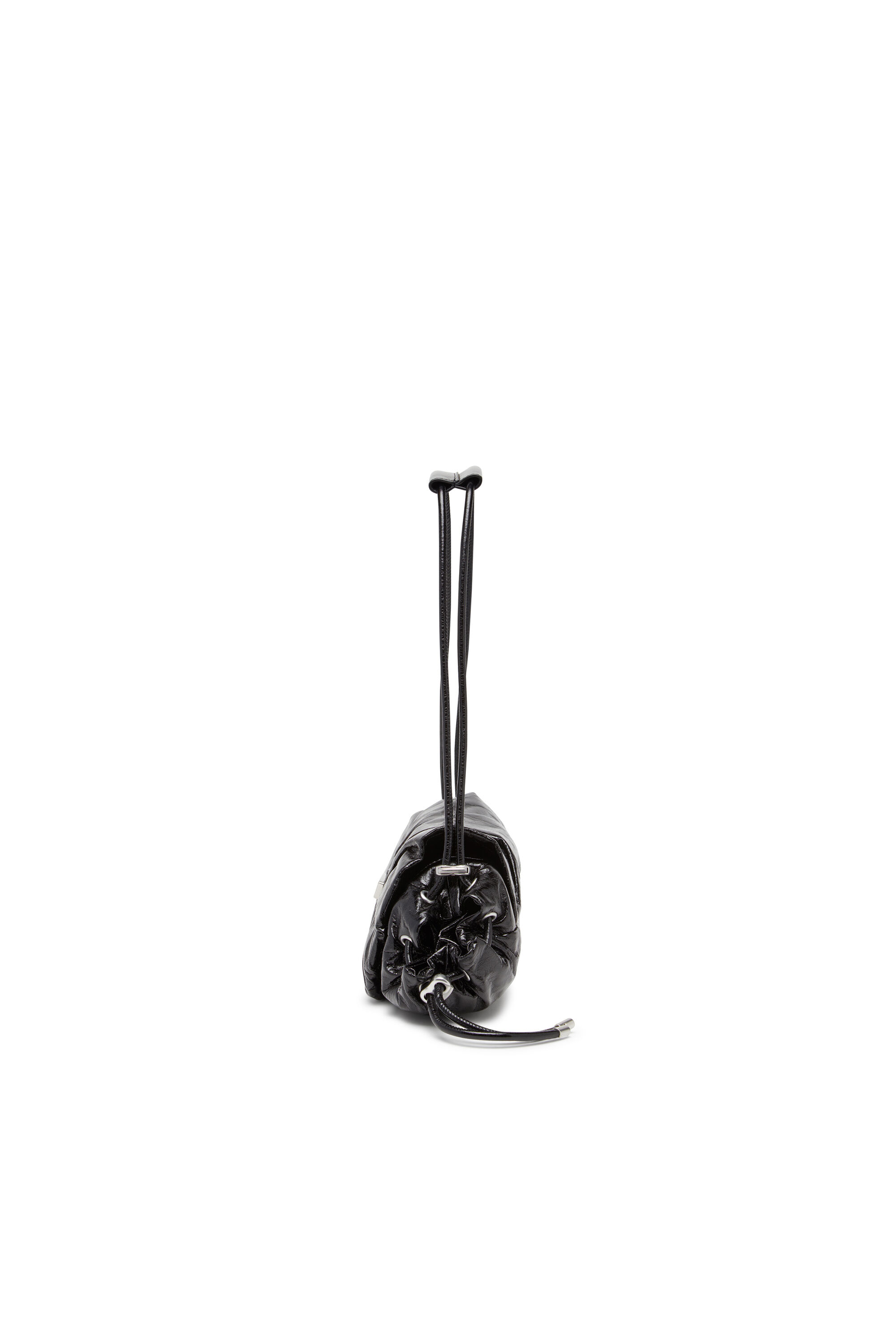 Diesel - SCRUNCH-D SHOULDER S, Scrunch-D S-Sac à bandoulière en cuir froissé Femme in Noir - 4