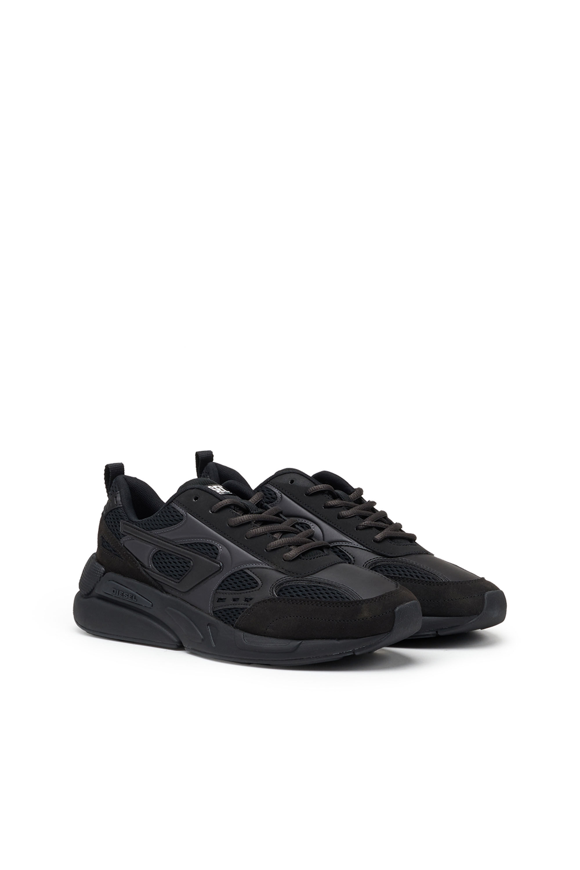 Diesel - S-SERENDIPITY SPORT, Male's S-Serendipity-Sneakers in mesh and suede in Black - 2