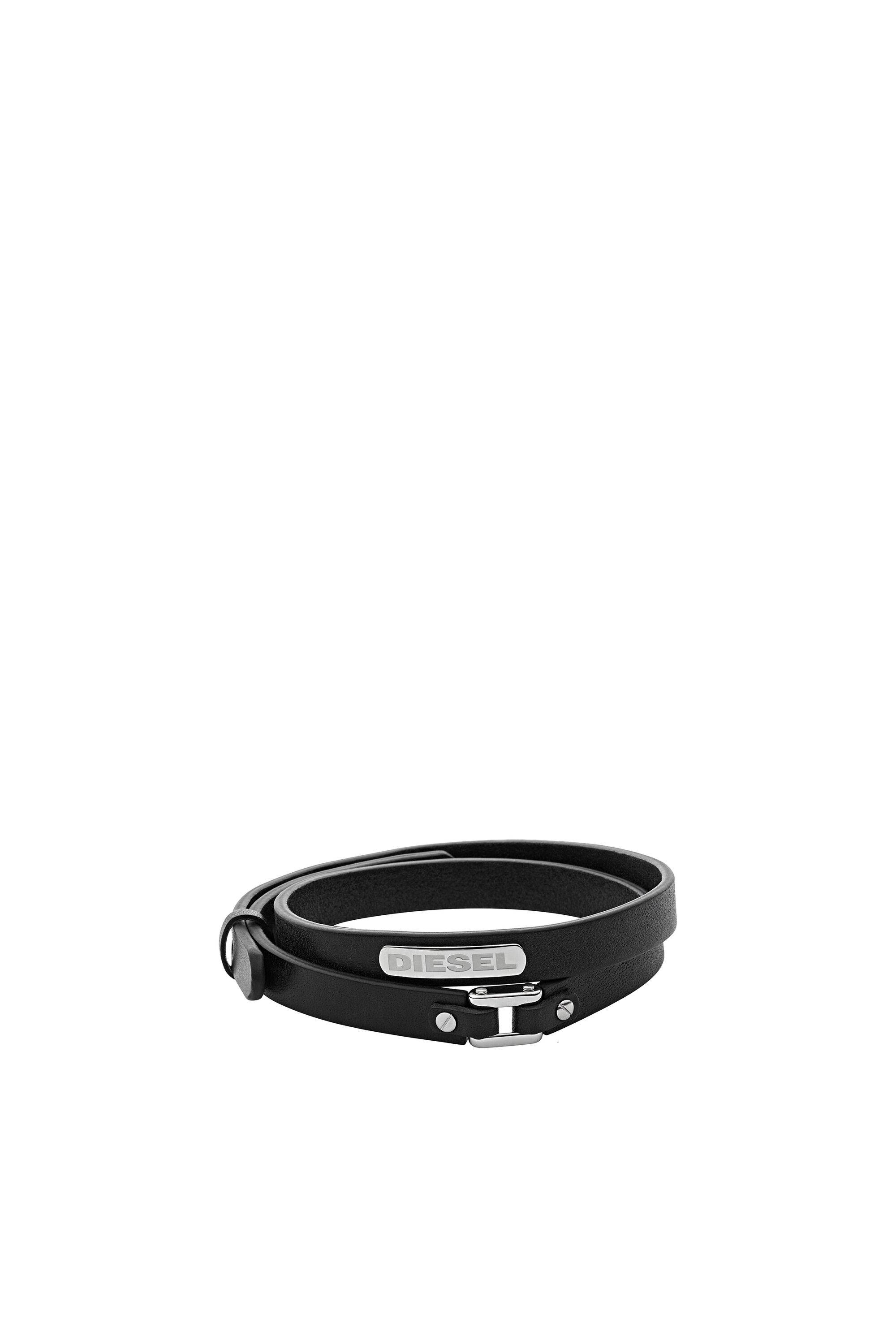 Diesel - DX0971, Bracelet en cuir et acier Homme in Noir - 1