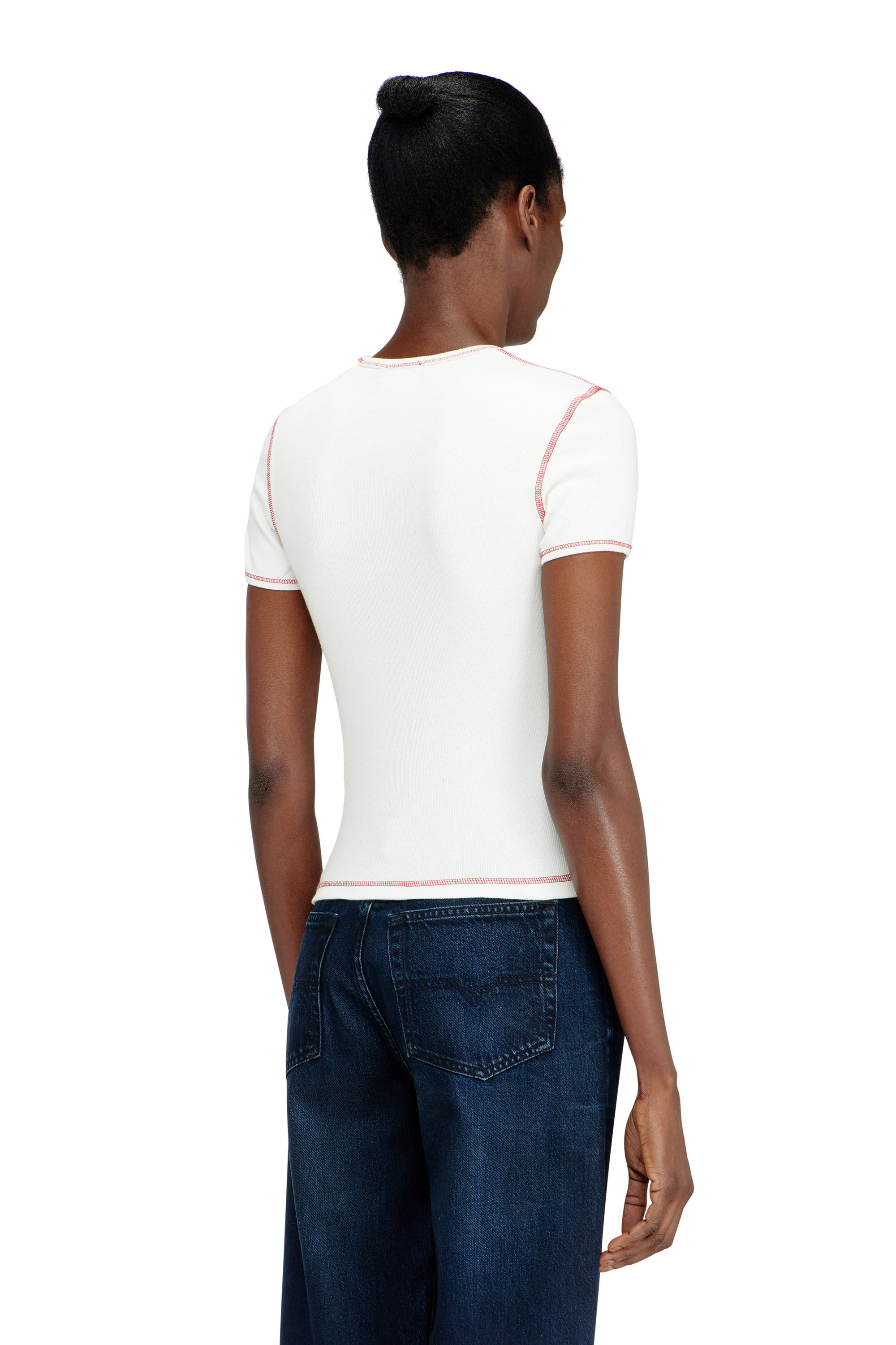 トップス Slim cotton T-shirt with cherry print Women's Slim cotton T-shirt with cherry print | White | Diesel