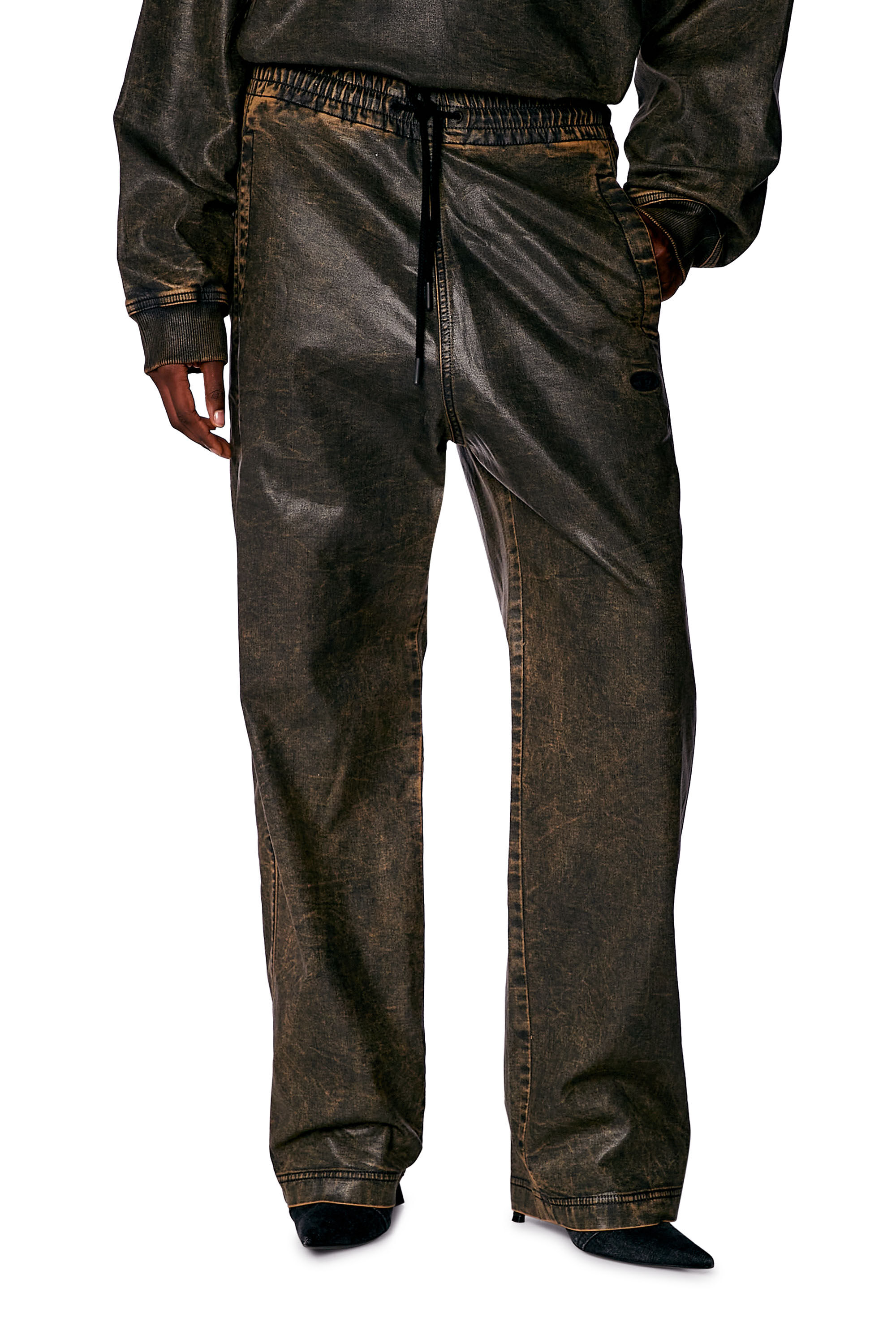 Diesel - Unisex's Relaxed D-Martyans Track Denim 068KR, Black/Brown - 6