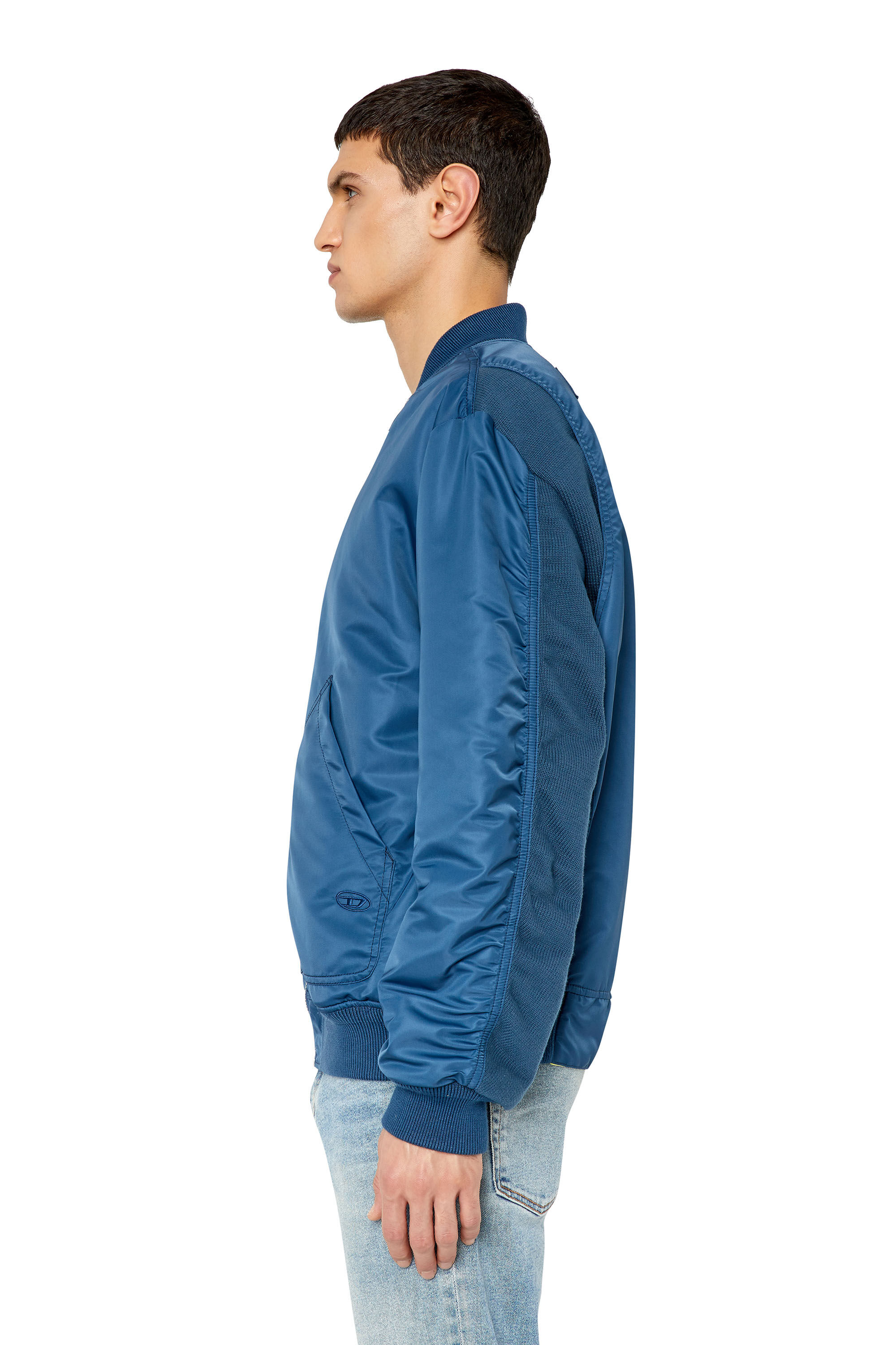 Diesel - J-MATT, Veste bomber réversible en nylon matelassé Homme in Bleu - 7