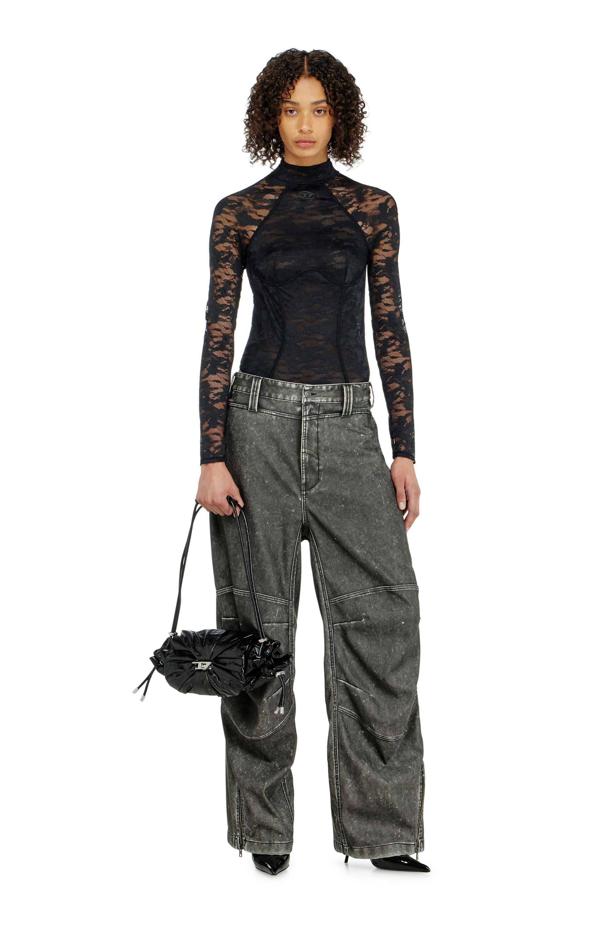 Diesel - VIVIAN-UTLT, Female's Bodysuit in nylon lace with open back in null - 5