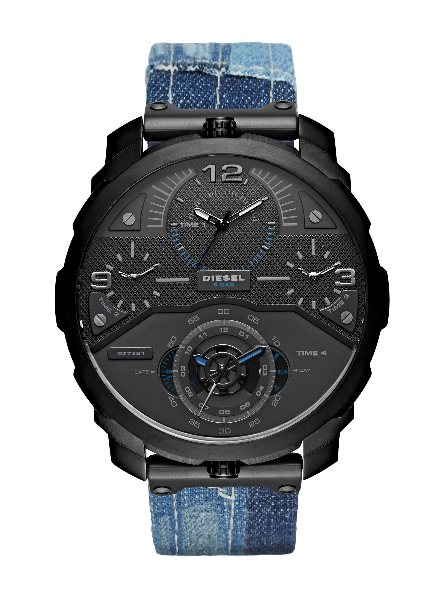 diesel 腕時計 Diesel Mr Daddy 2.0 Chronograph Black Dial Gold Steel Strap Watch