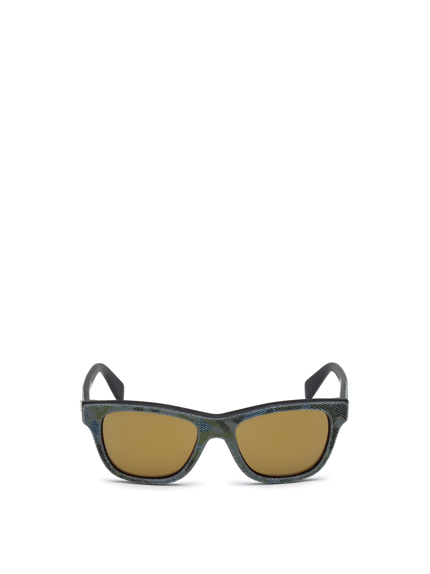 Diesel - DL0111, Unisex's Eyewear with unique denim frame front in Green Camouflage - 1