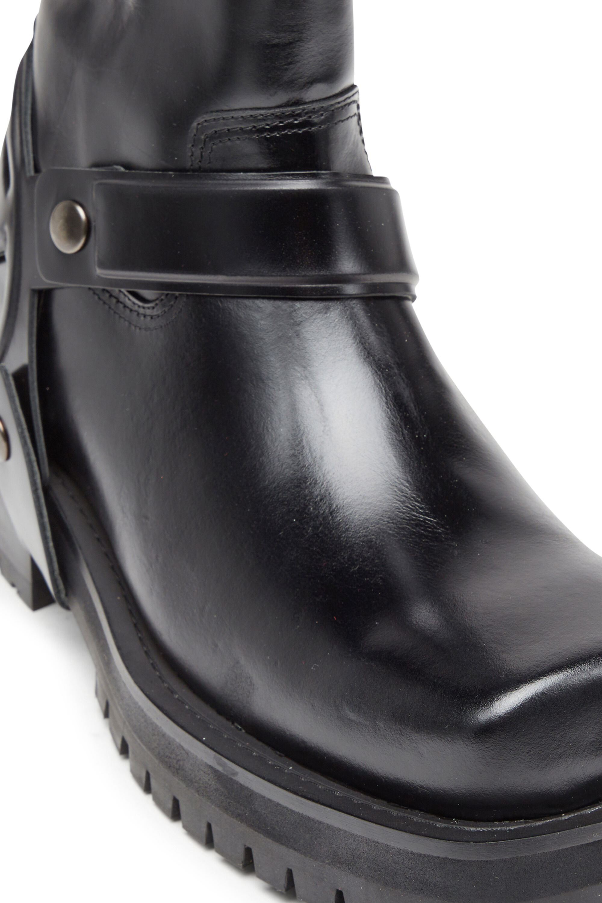 靴 DIESEL Unborn leather boots Men's D-Texan-Harness boots in polished leather | Black | Diesel