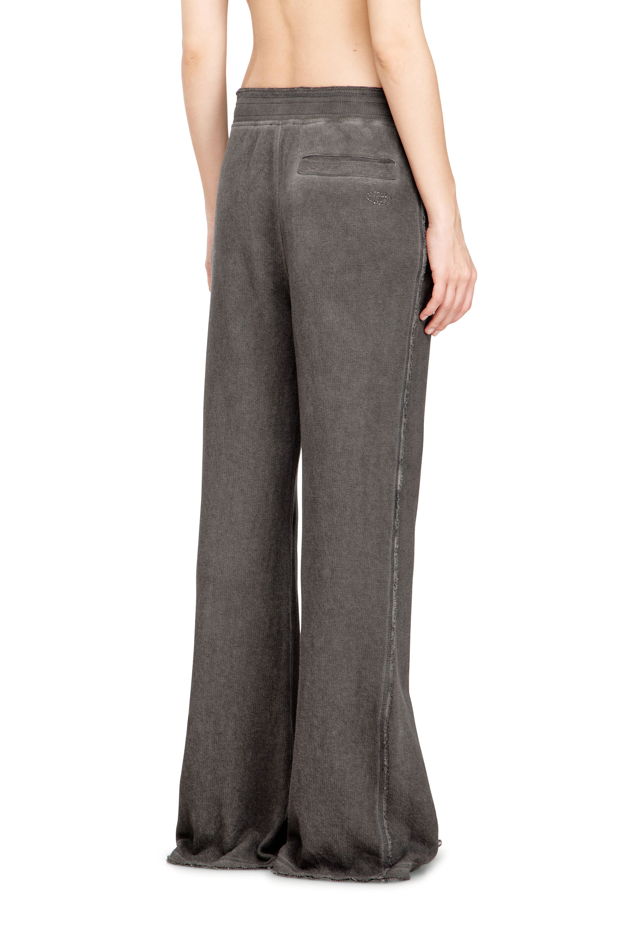 Women's Cotton pants with prints and studs | Grey | Diesel