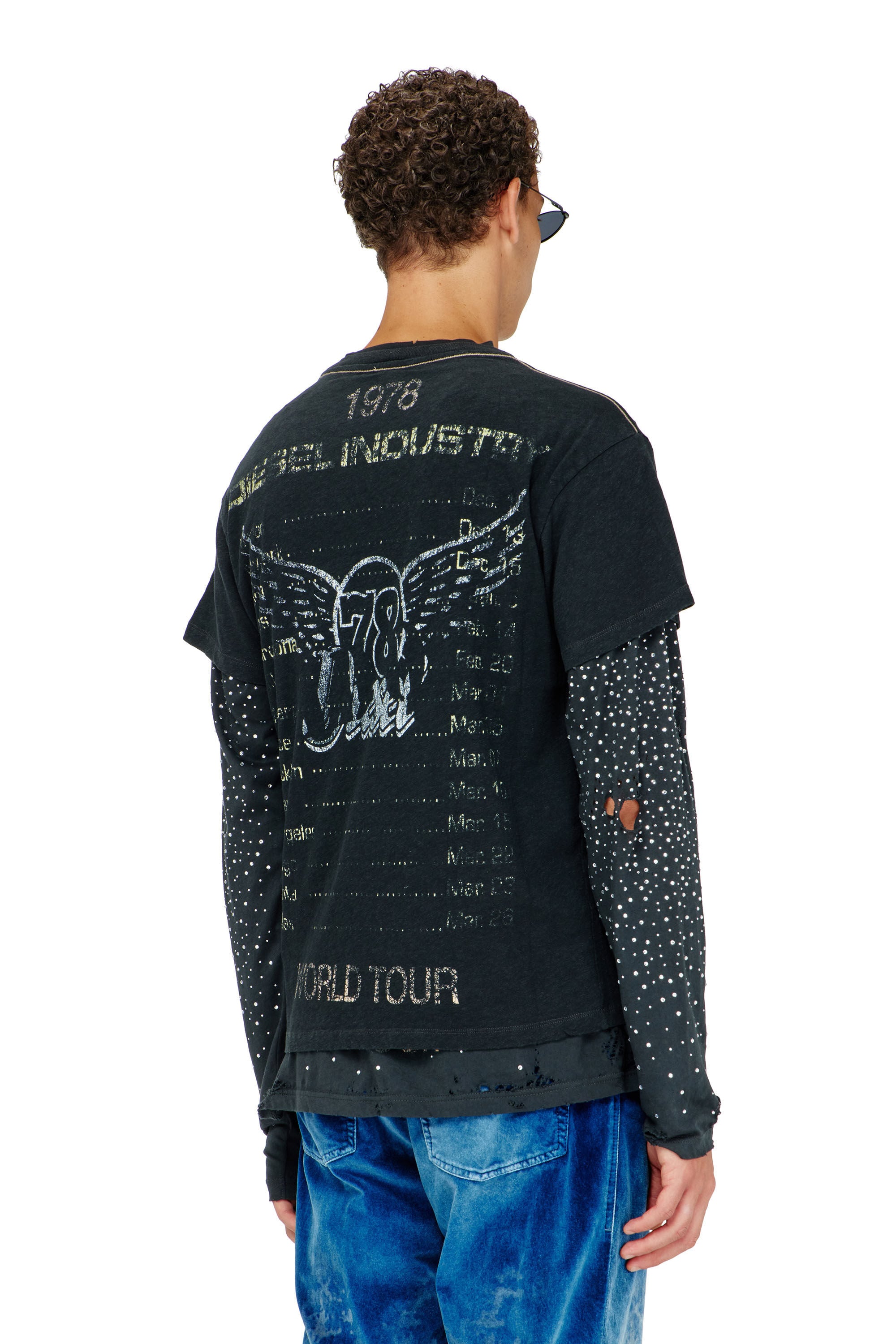 Diesel - T-GERIO-A, Man's Cotton-hemp T-shirt with concert graphics in null - 5
