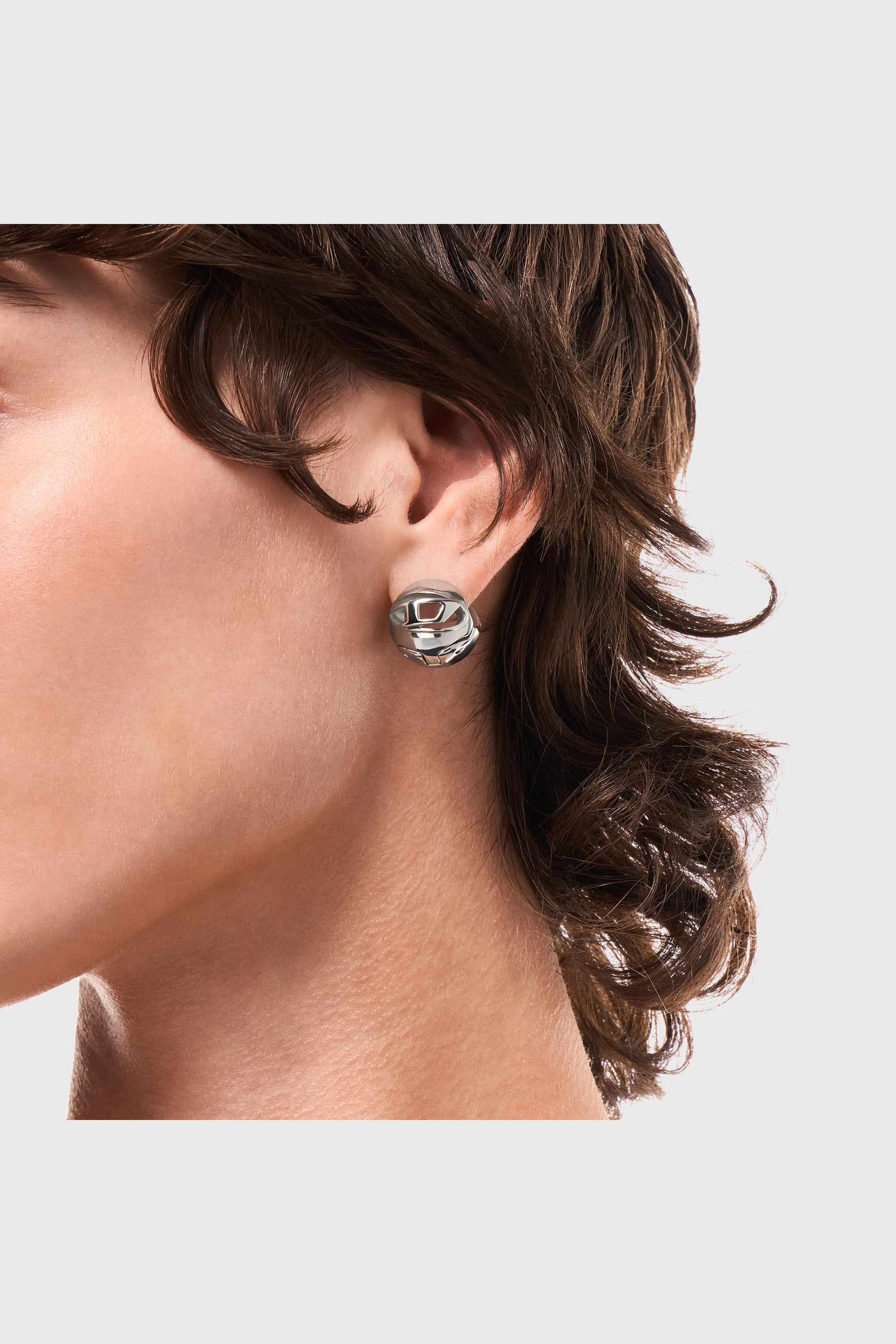 Diesel - DX1718040, Boucle d&rsquo;oreille cr&eacute;ole en acier inoxydable Mixte in Gris argent&eacute; - 5