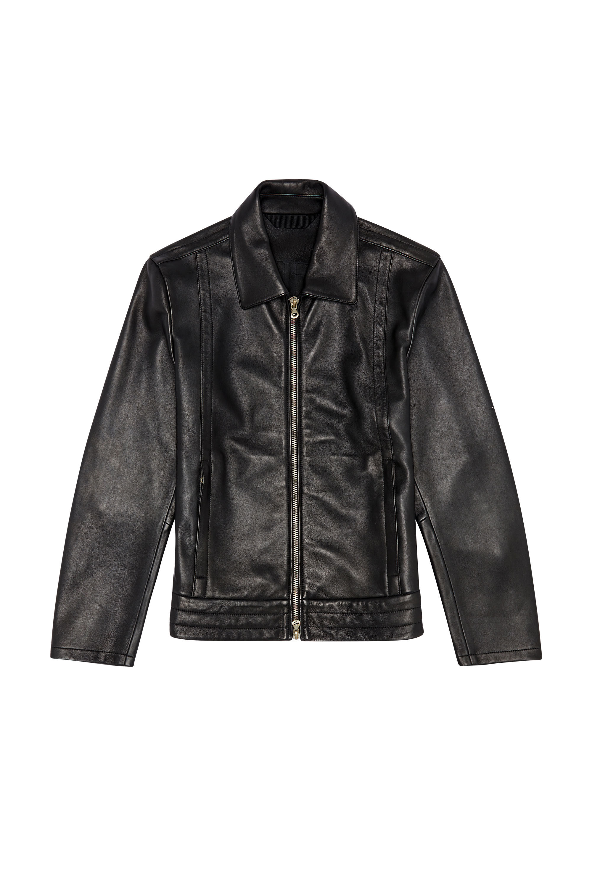 Diesel - L-HUDSON, Male's Shirt jacket in supple leather in Black - 2