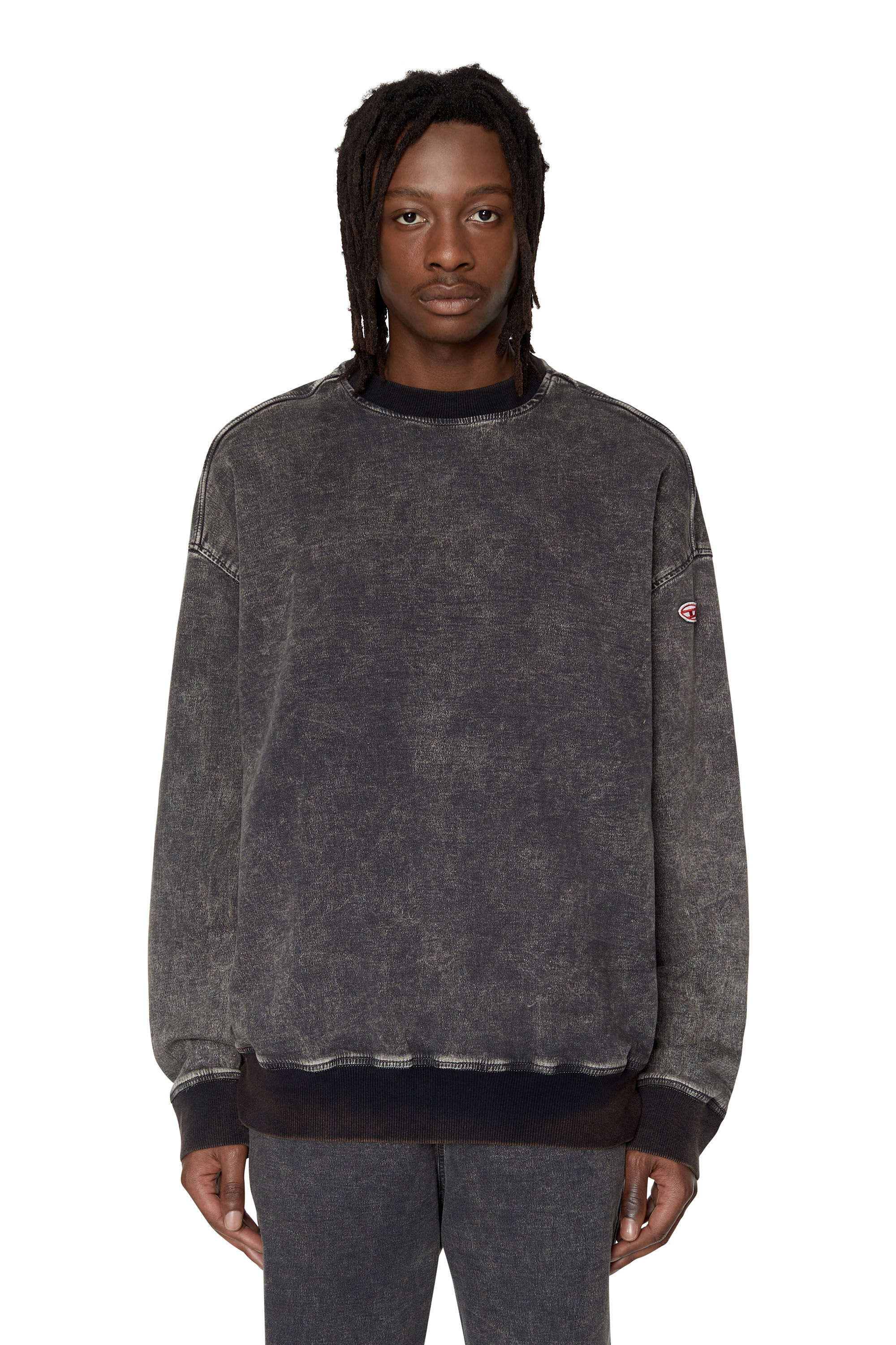 D-KRIB TRACK DENIM SWEATSHIRT, 