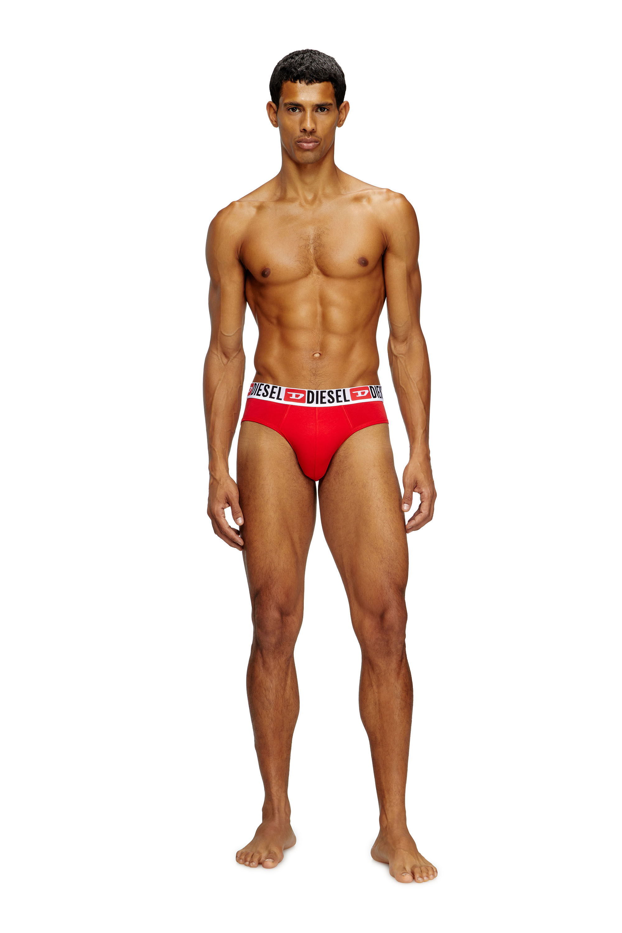 Diesel - UMBR-ANDRETHREEPACK, Man's Three-pack of solid-colour briefs in Blue/Red - 1
