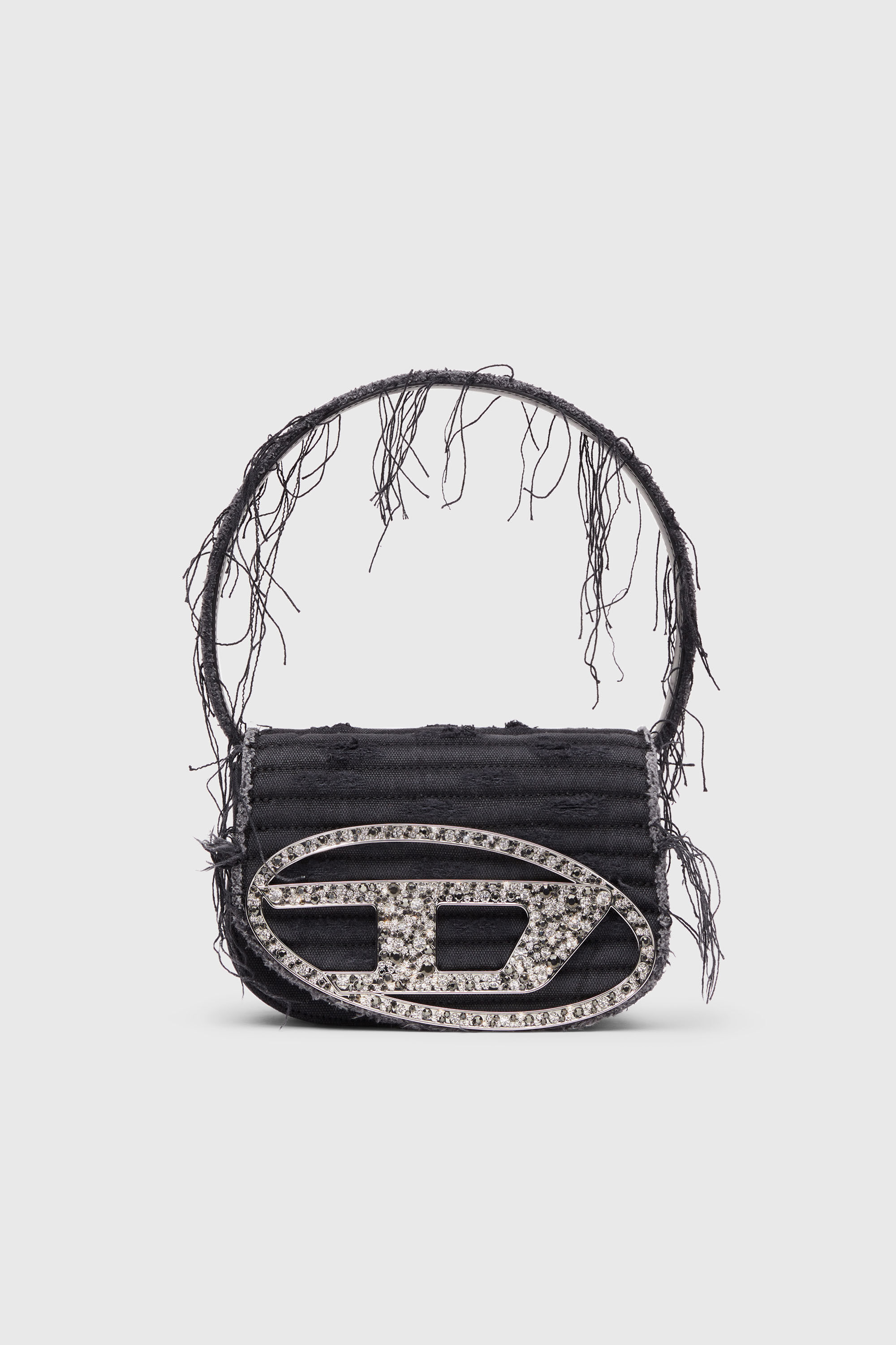 Women's 1DR-Iconic shoulder bag in canvas and leather | Black