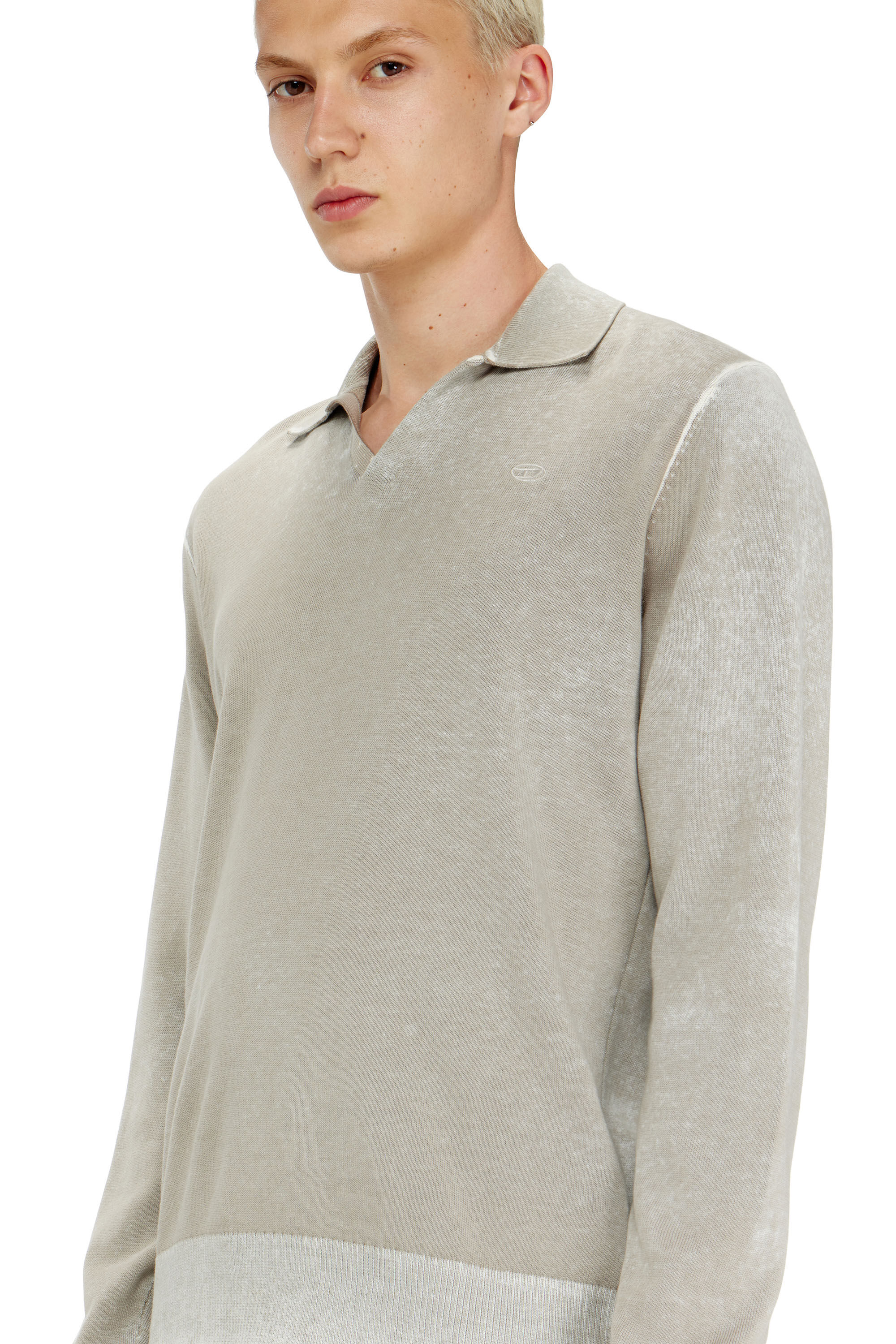 Diesel - K-LAWRENCE, Pull polo avec impression invers&eacute;e d&eacute;lav&eacute;e Homme in ToBeDefined - 5