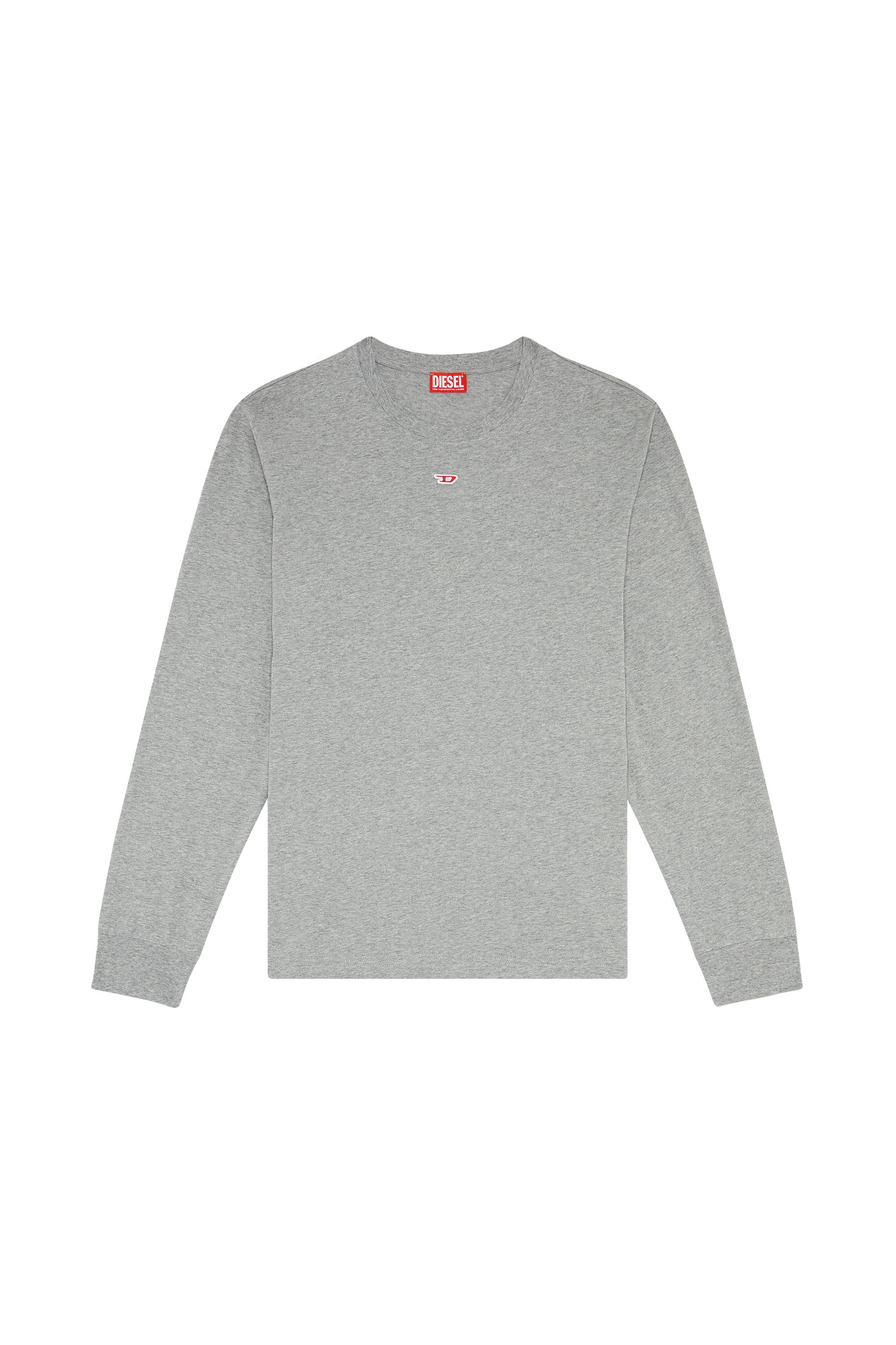 Diesel - T-JUST-LS-D, T-shirt à manches longues avec empiècement à logo Homme in Gris - 2