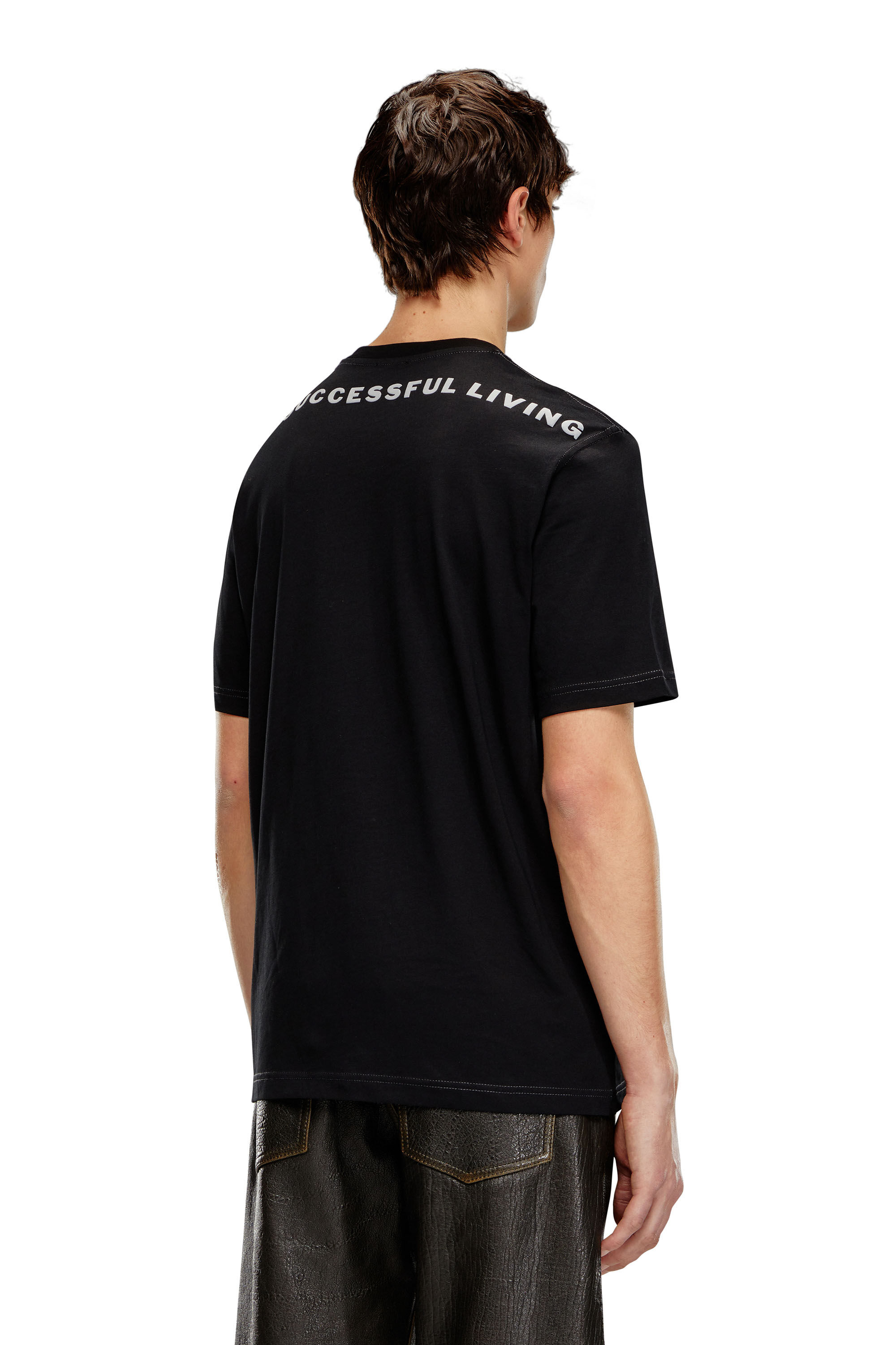 Diesel - T-JUST-N16, Male's T-shirt with zebra-camo motif in Black - 4