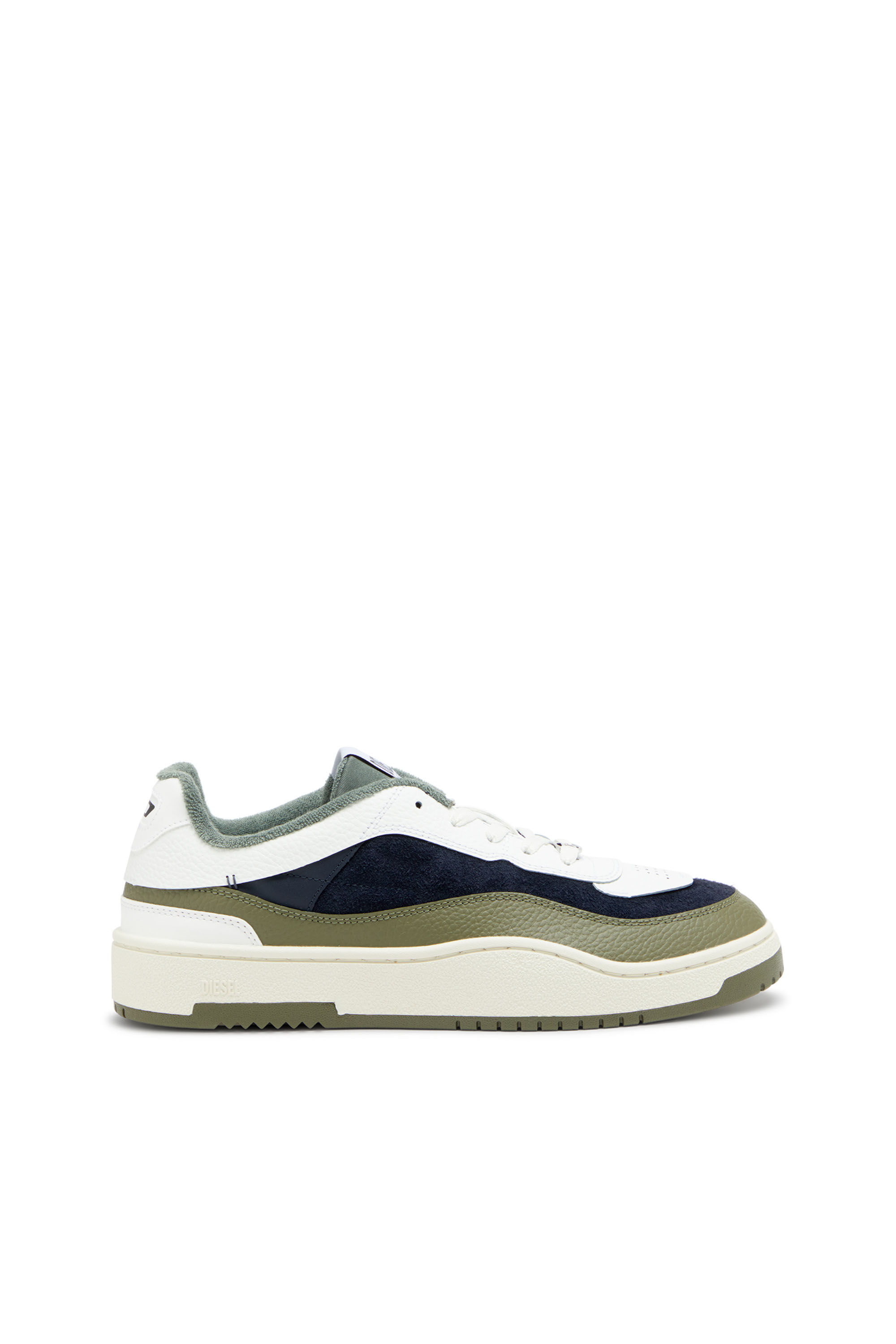 Diesel - S-OVAL SKATE LOW, Man's S-Oval Skate-Sneakers in leather in White/Green - 1