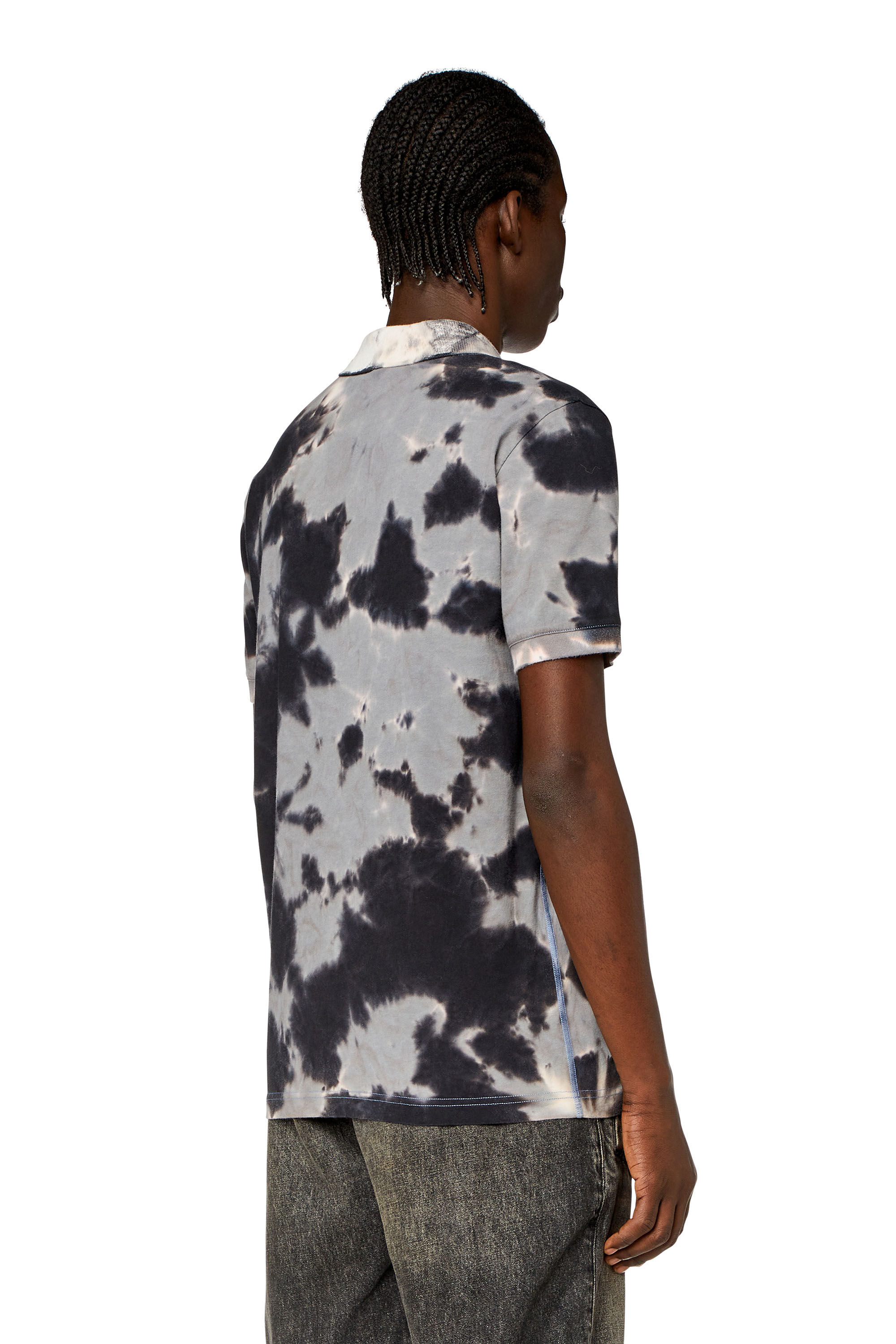 Diesel - T-GIAC, Polo de tejido con efecto tie-dye Hombre in Negro - 3