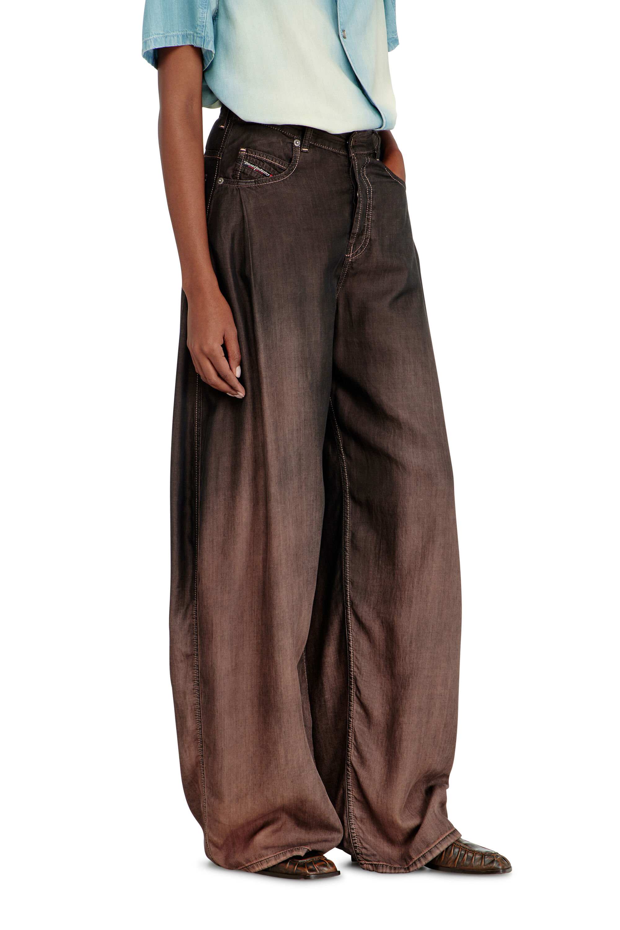 Diesel - Relaxed Jeans 1987 D-Khelz 068YF Mujer, Marr&oacute;n - 7